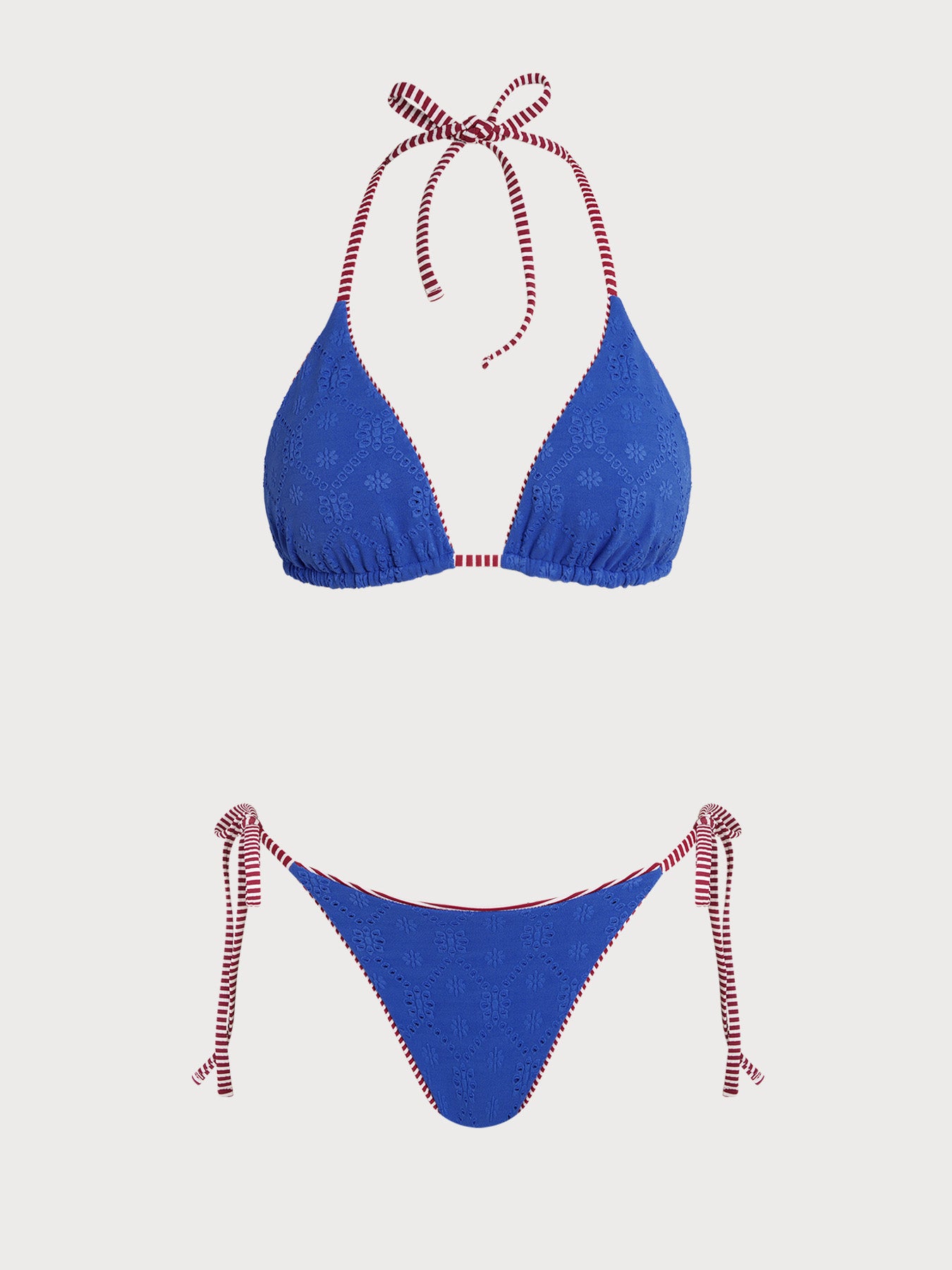 Knitted Nylon Reversible Bikini Set Blue Bikinis - SAMIOLSWIM