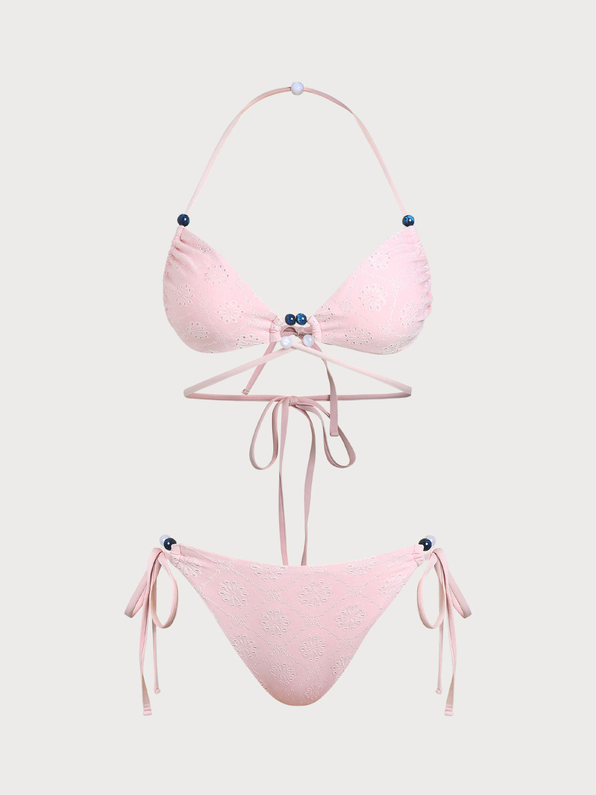 Knitted Polyester Bead Bikini Set Bikinis - SAMIOLSWIM