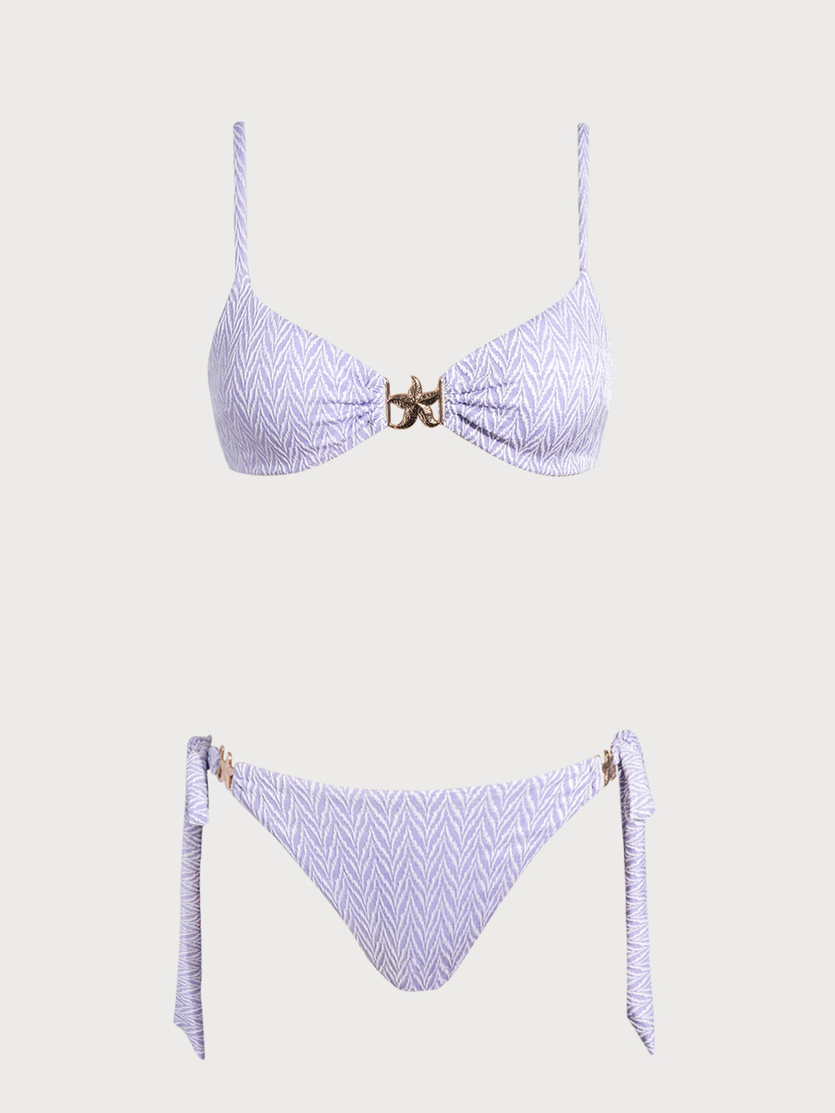 Knitted Polyester Bikini Set Purple Bikinis - SAMIOLSWIM