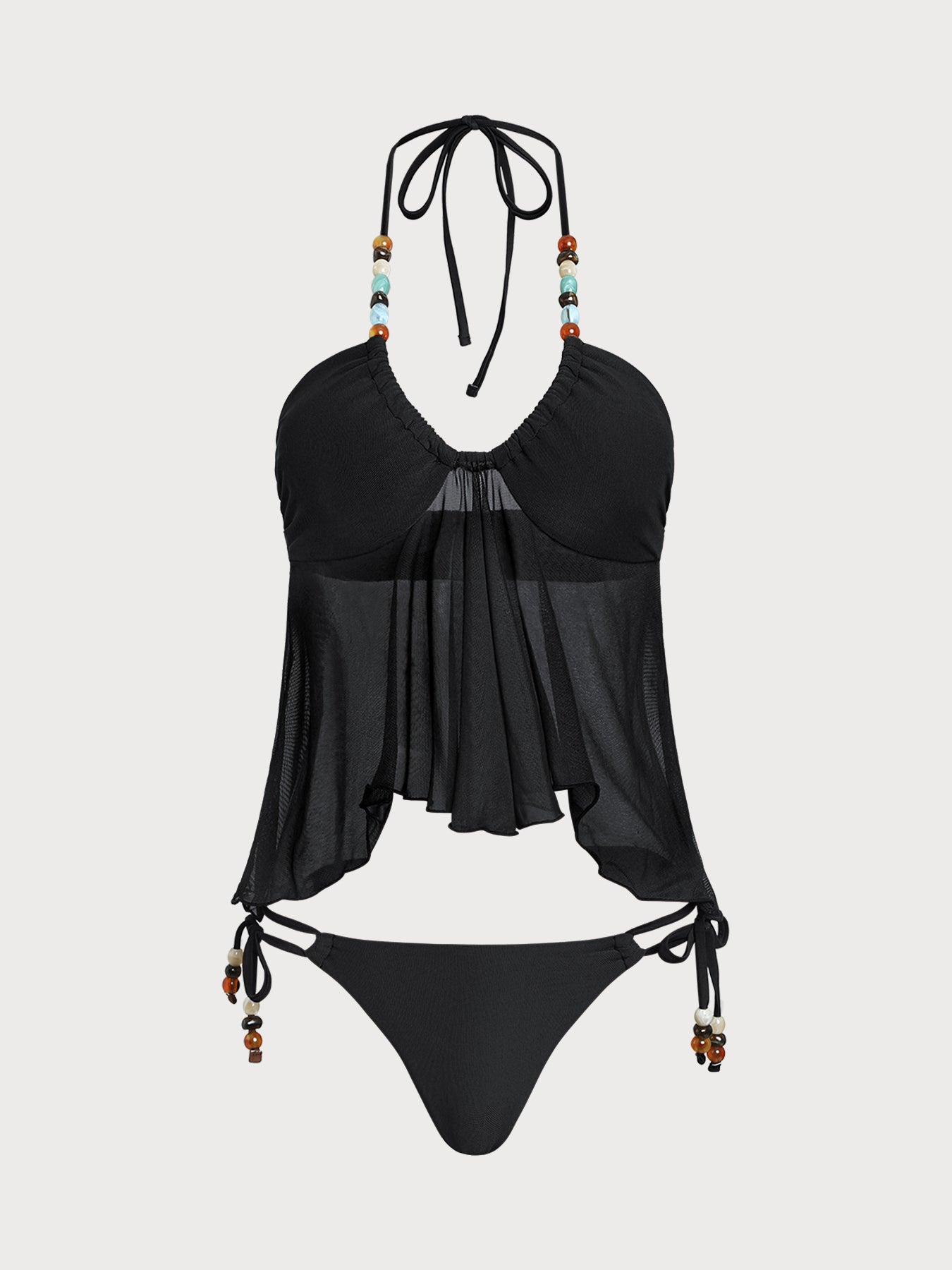 Knitted Polyester Tankini Suit Tankinis - SAMIOLSWIM