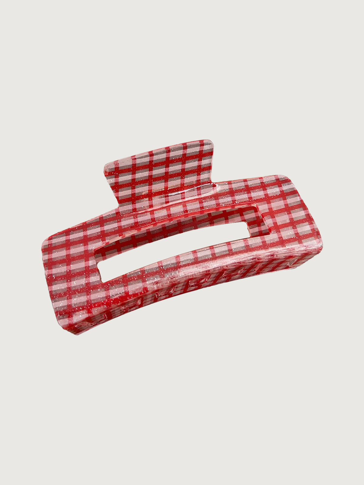 Retro Fine Plaid Hair Clip Beach Accessory Red Beach Accessories - SAMIOLSWIM