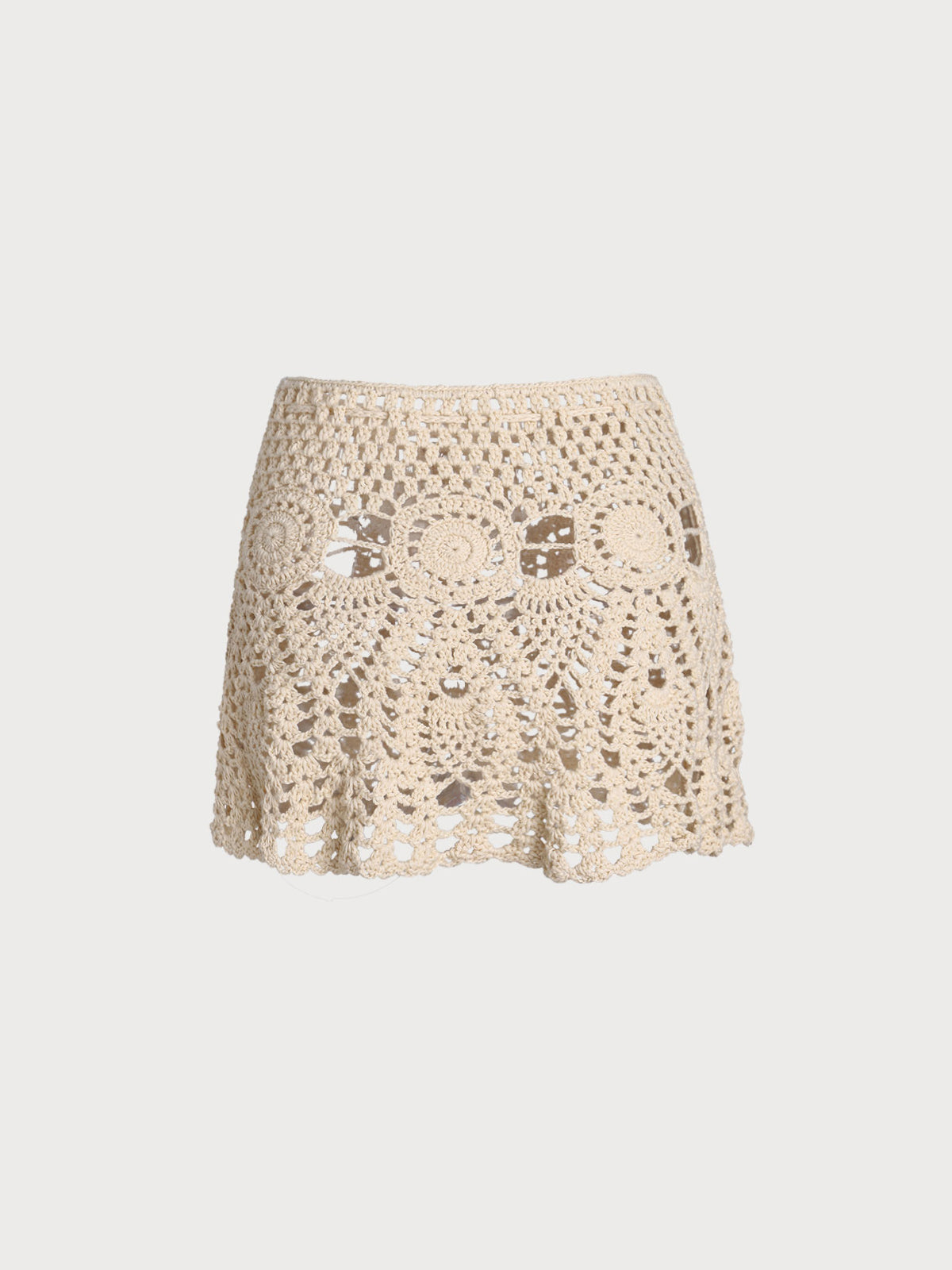 Women'S Acrylic Knit Crochet Shorts Blouse Cover-ups - SAMIOLSWIM