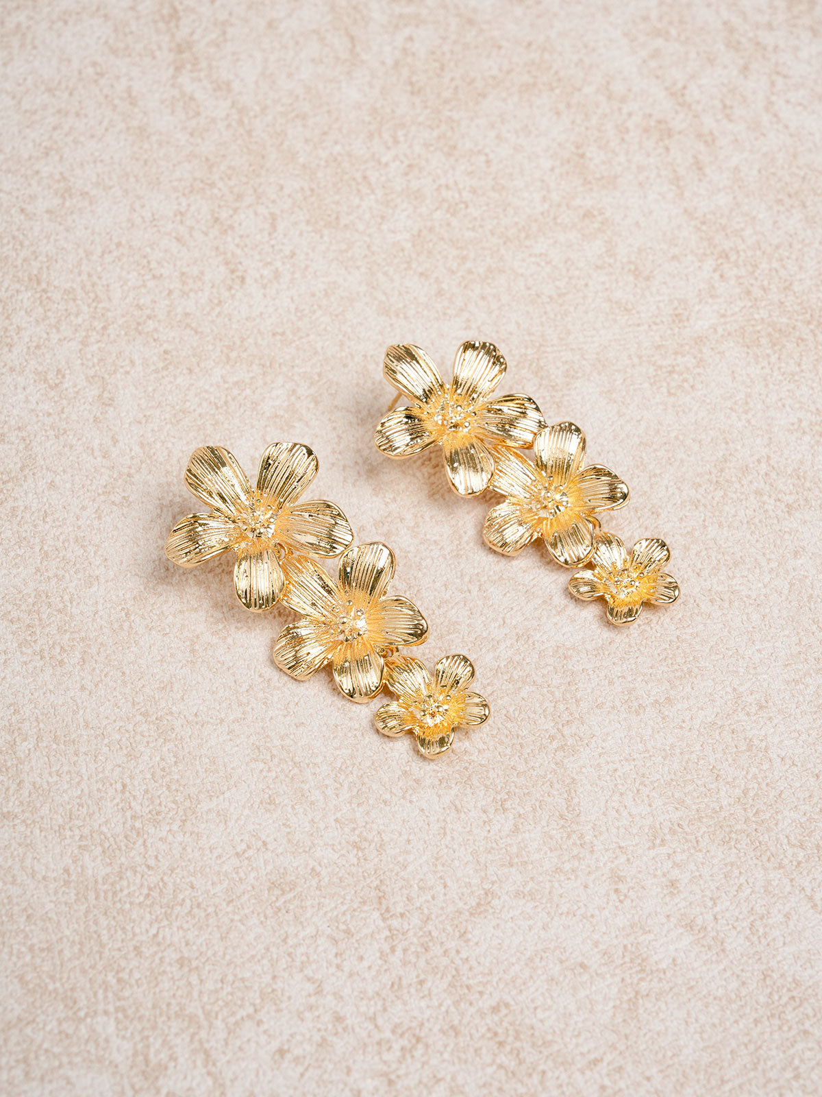 Women'S Casual Flower Earrings Gold Earrings - SAMIOLSWIM