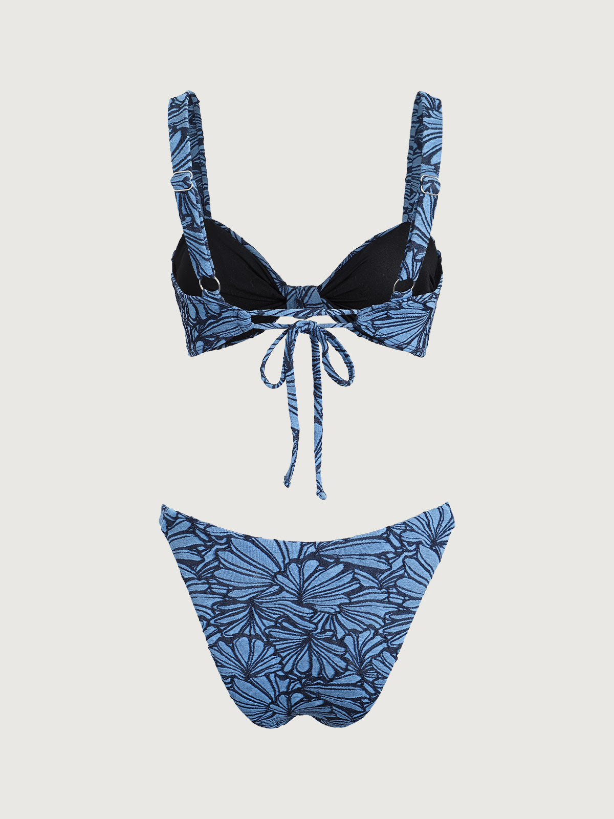 Women'S Nylon Blend Two-Tone Twist Bikini Set Bikinis - SAMIOLSWIM