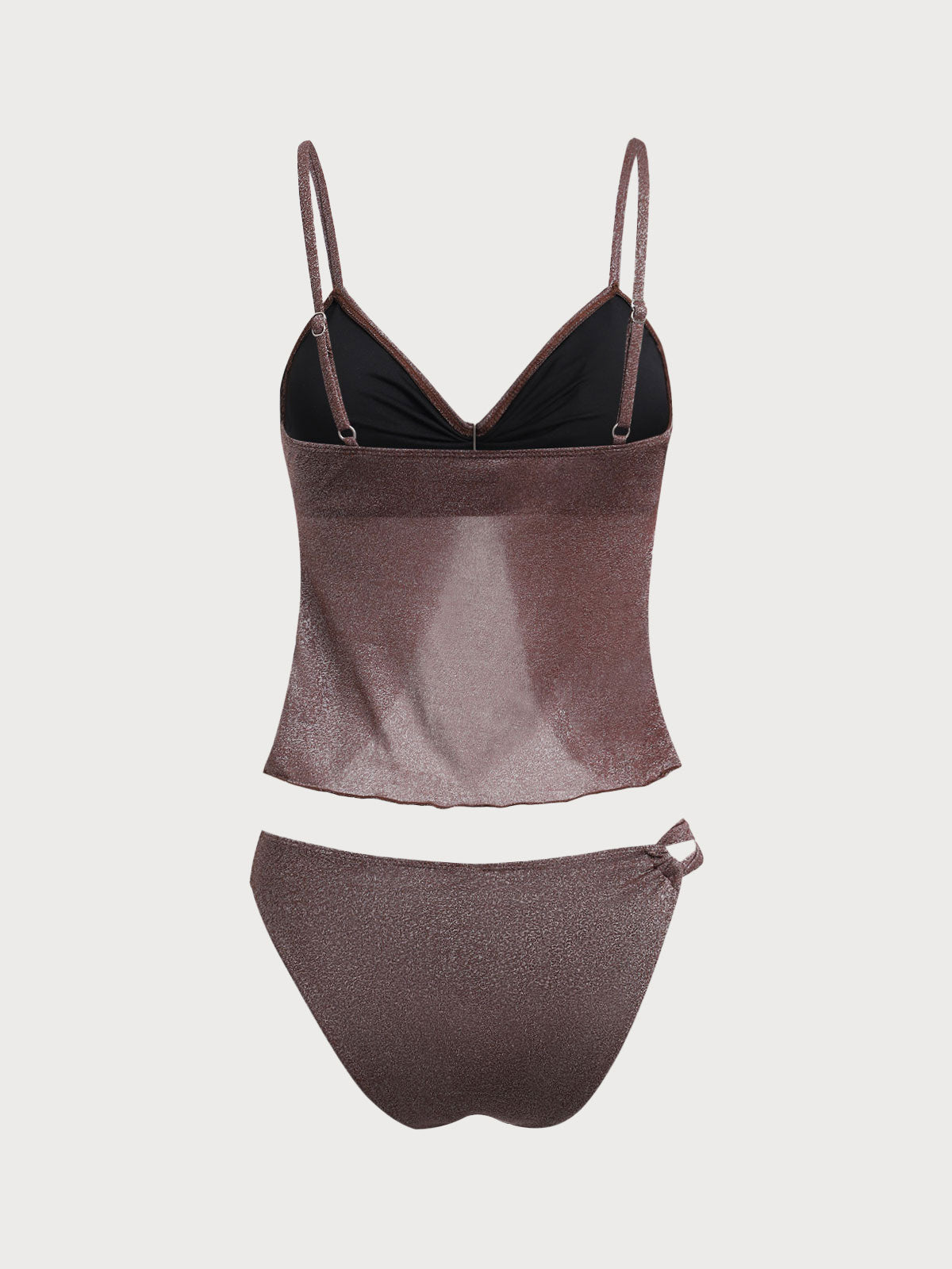 Women'S Nylon Knit Hoop Lurex Tankini Swimsuit Tankinis - SAMIOLSWIM