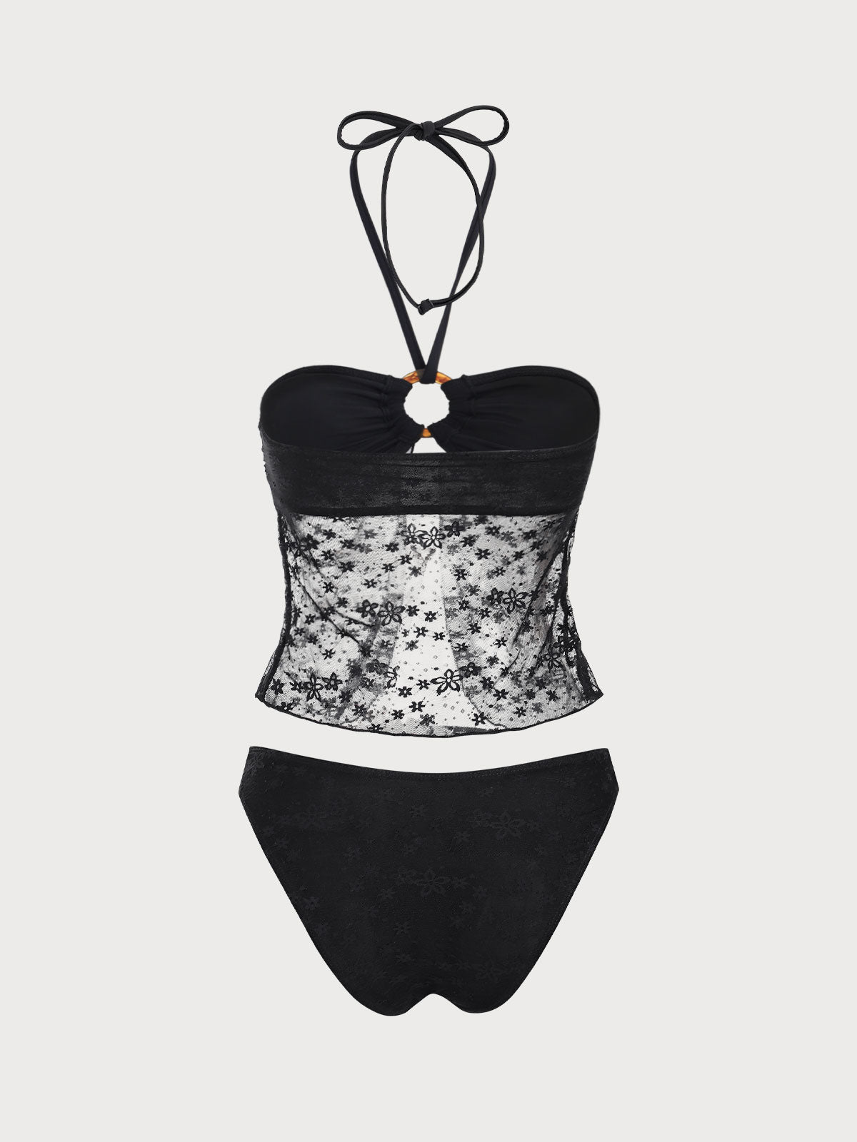 Women'S Nylon Knitted Circle Lace Tankini Swimsuit Tankinis - SAMIOLSWIM