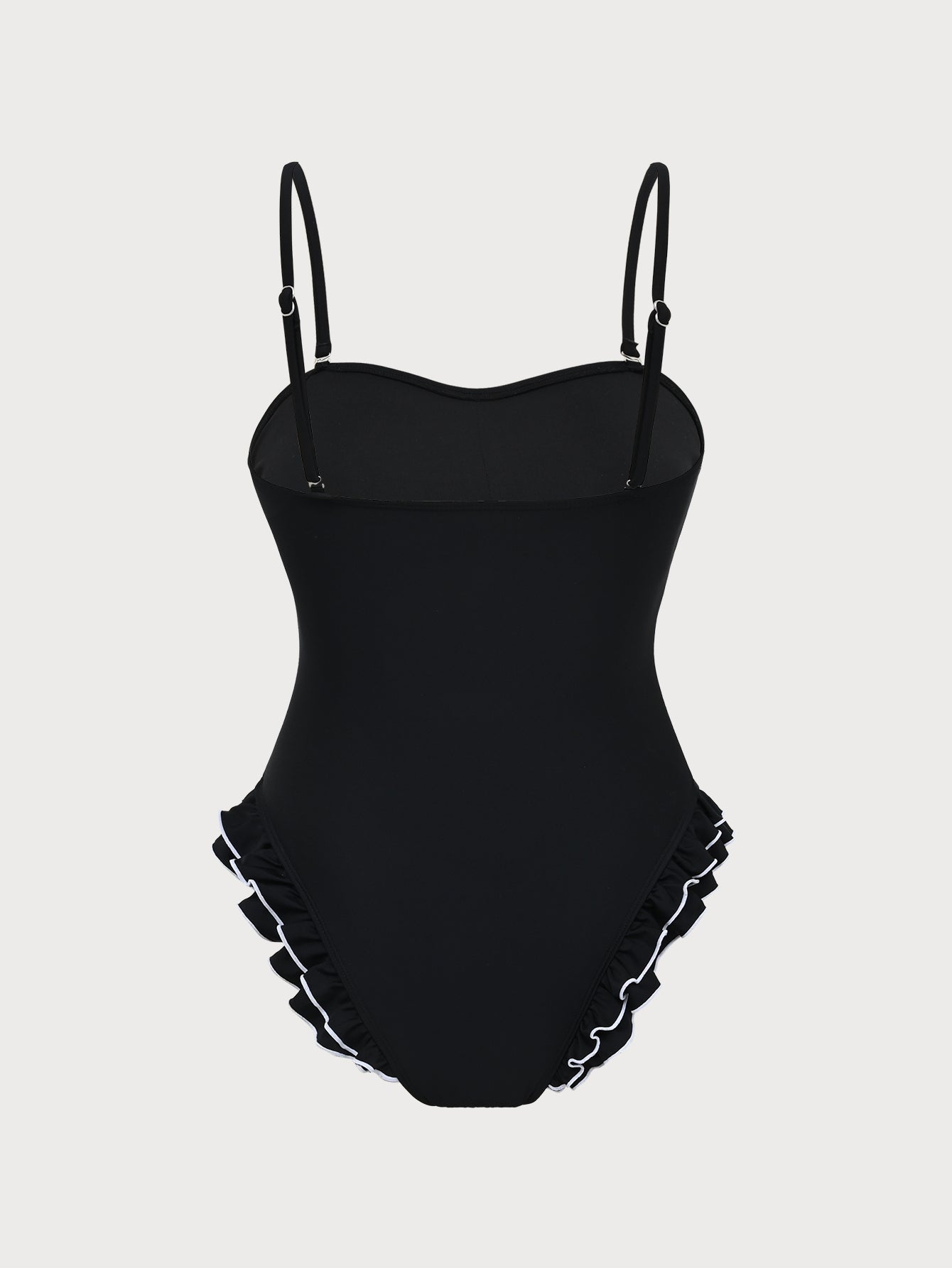 Women'S Nylon Knitted Contrast Ruffles Girls One-Piece Swimsuit One-Pieces - SAMIOLSWIM