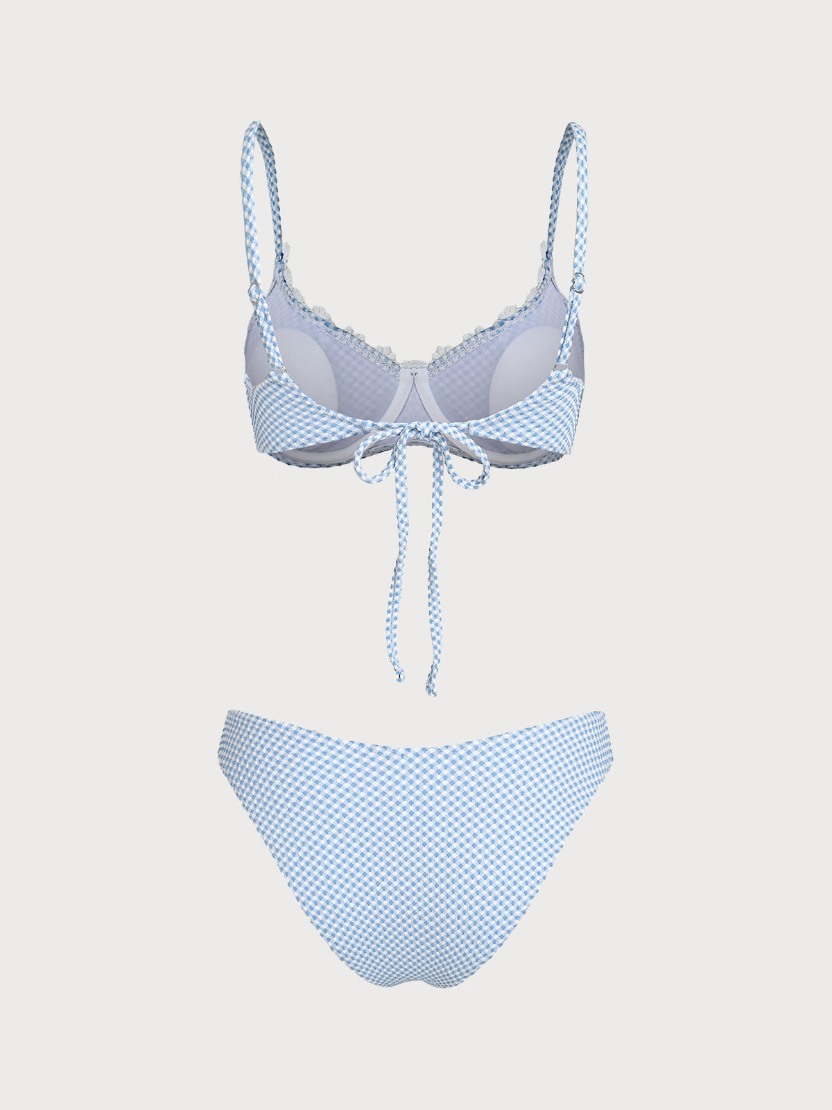 Women'S Nylon Knitted Flower Decorated Bikini Set Bikinis - SAMIOLSWIM