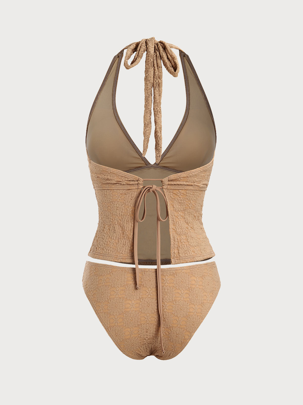 Women'S Nylon Knitted Halter Tankini Swimsuit Tankinis - SAMIOLSWIM