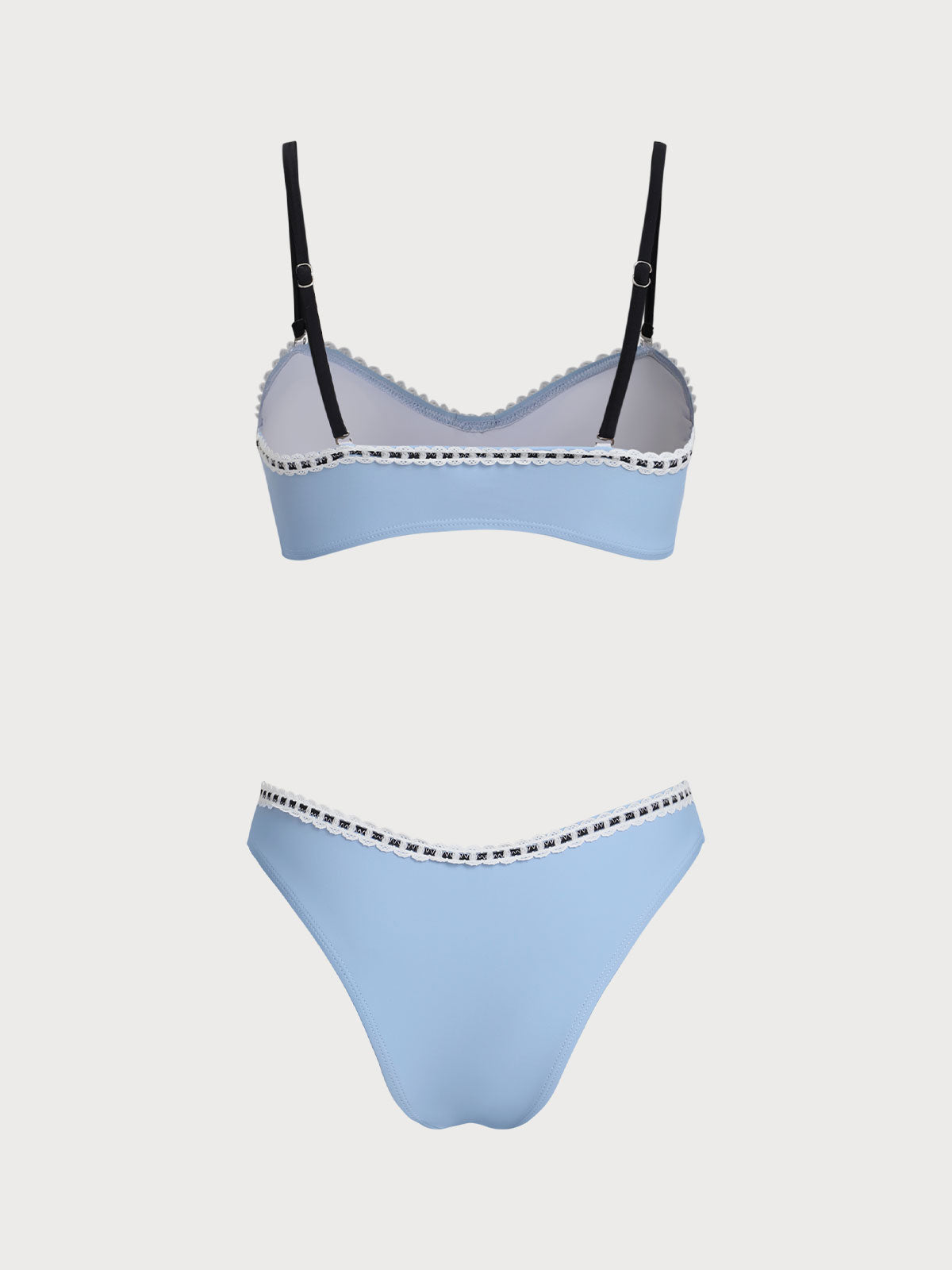 Women'S Nylon Knitted Lace Contrast Color Lace Bikini Set Bikinis - SAMIOLSWIM