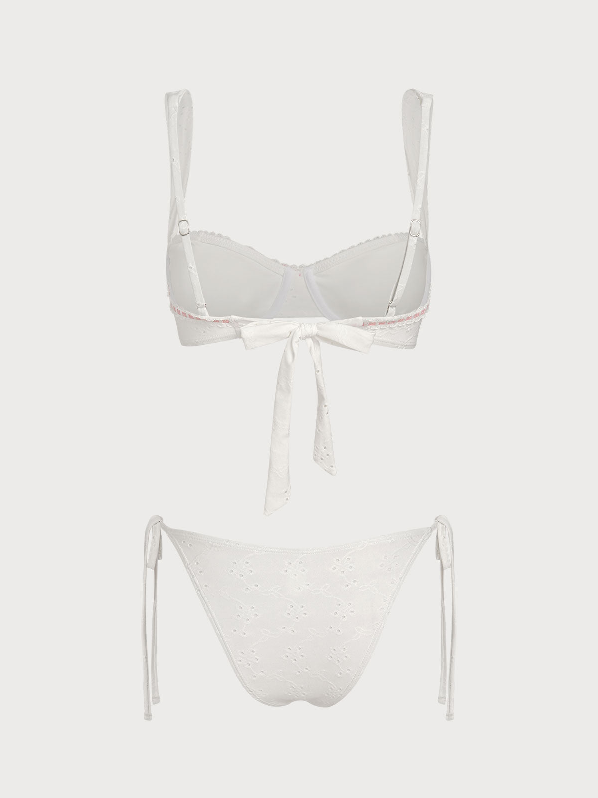 Women'S Polyester Contrast Lace Underwire Bikini Set Bikinis - SAMIOLSWIM