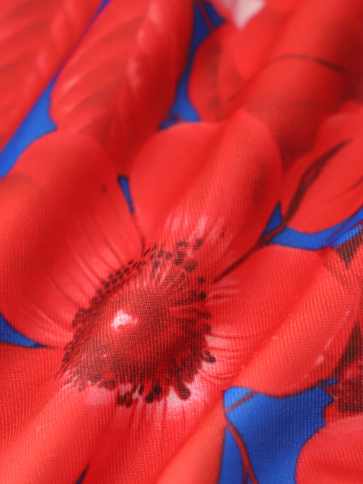 Women'S Polyester Knit Contrast Floral Print Bikini Set Bikinis - SAMIOLSWIM