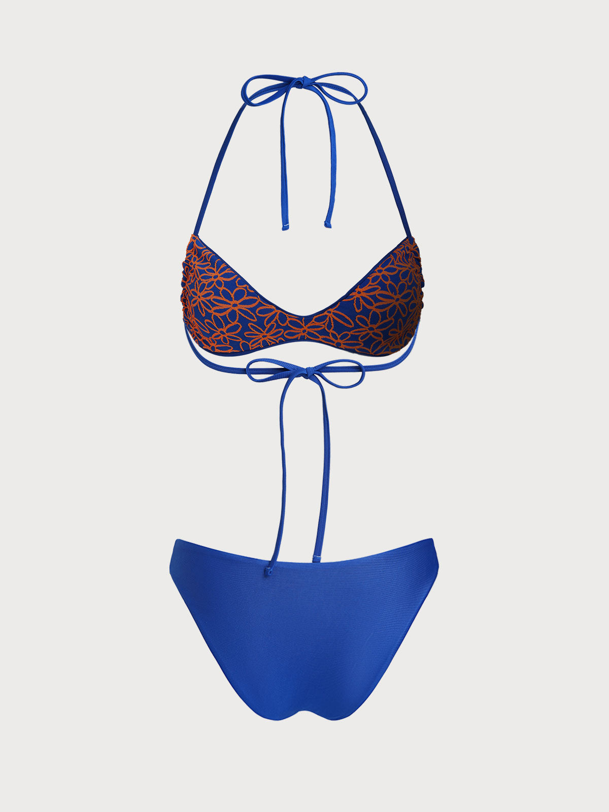 Women'S Polyester Knit Contrast Floral Reversible Bikini Set Bikinis - SAMIOLSWIM