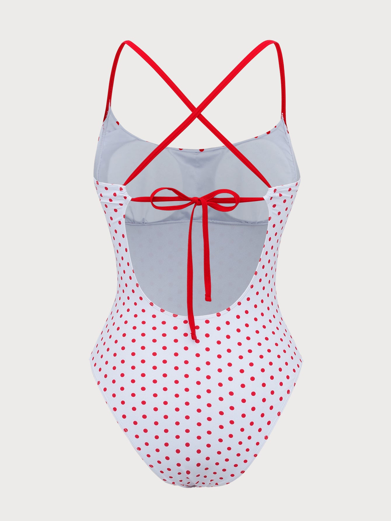 Women'S Polyester Knit Contrast Polka Dot One-Piece Swimsuit One-Pieces - SAMIOLSWIM
