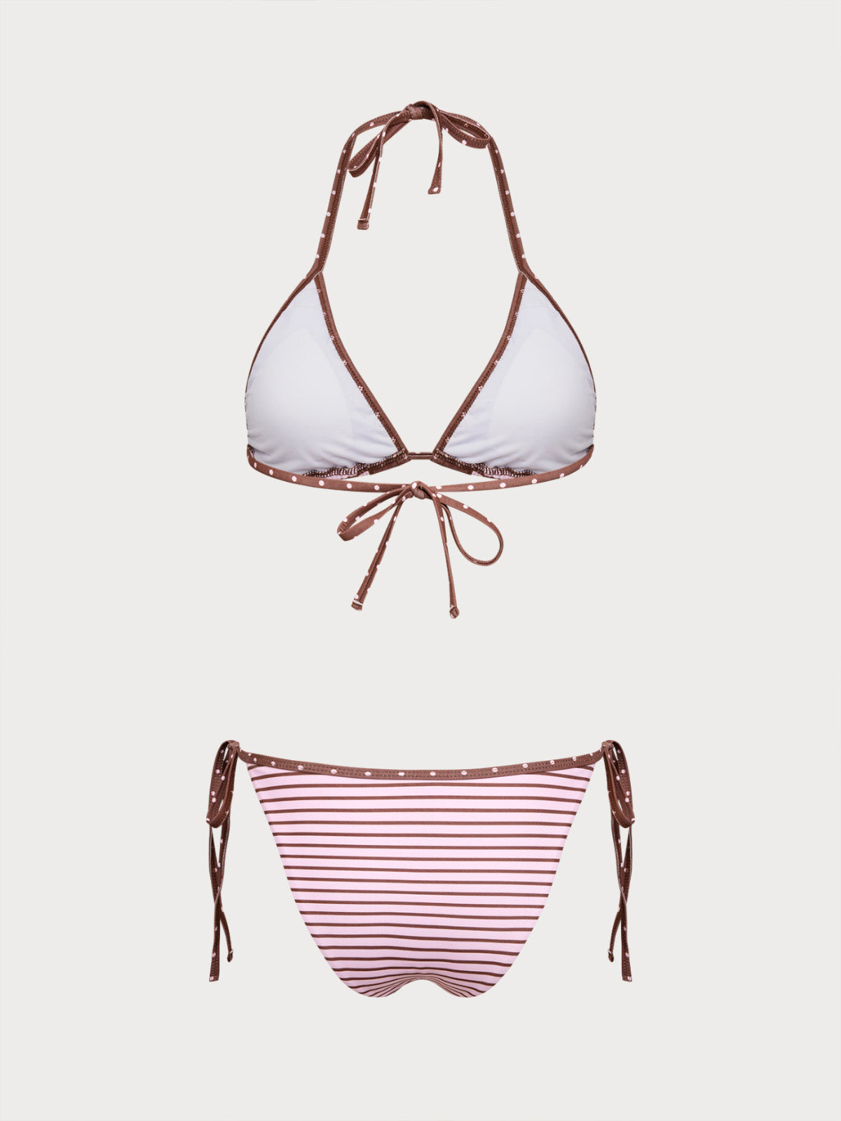 Women'S Polyester Knit Contrast Stripe Bikini Set Bikinis - SAMIOLSWIM