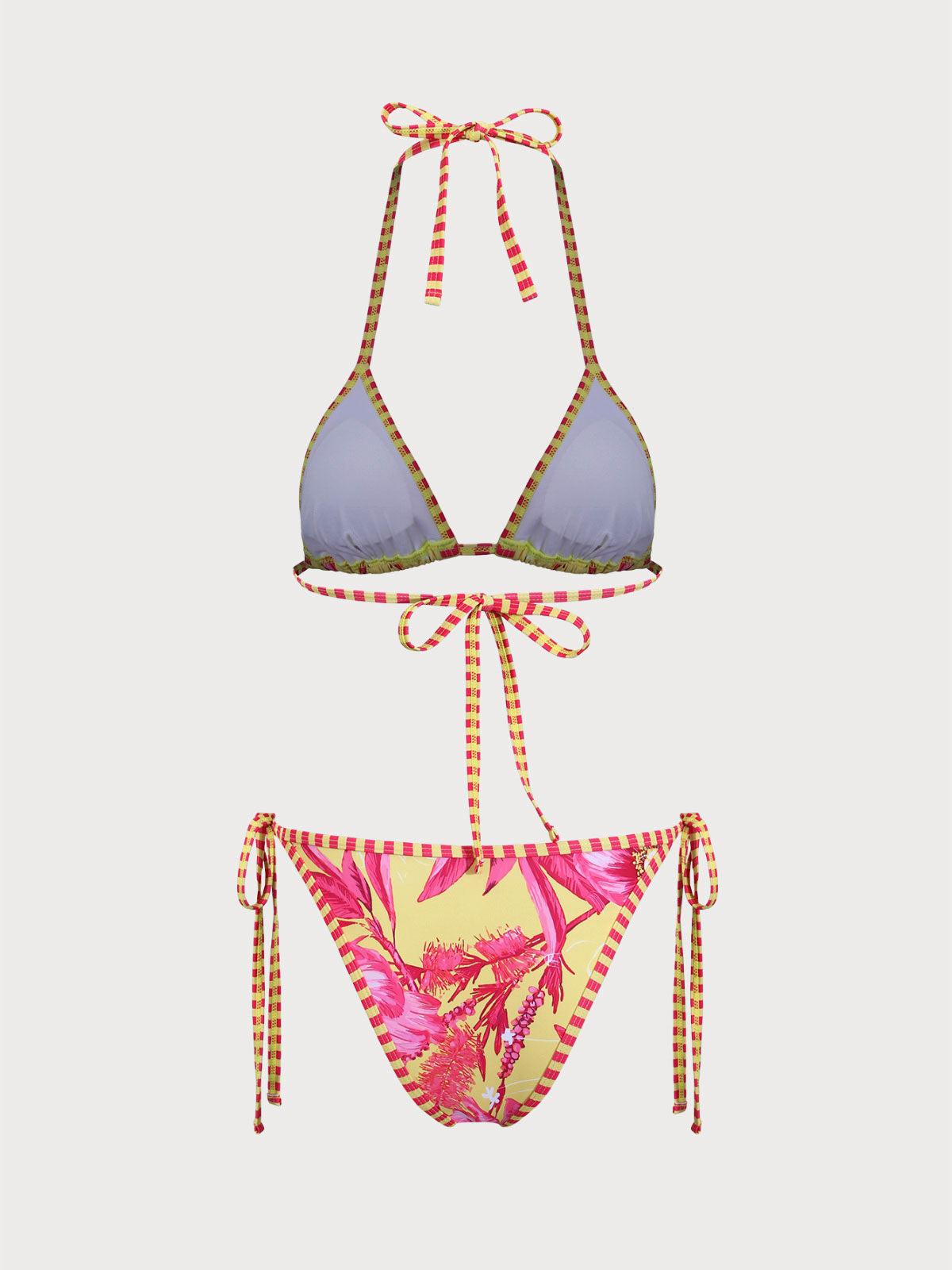 Women'S Polyester Knit Floral Print Bikini Set Bikinis - SAMIOLSWIM