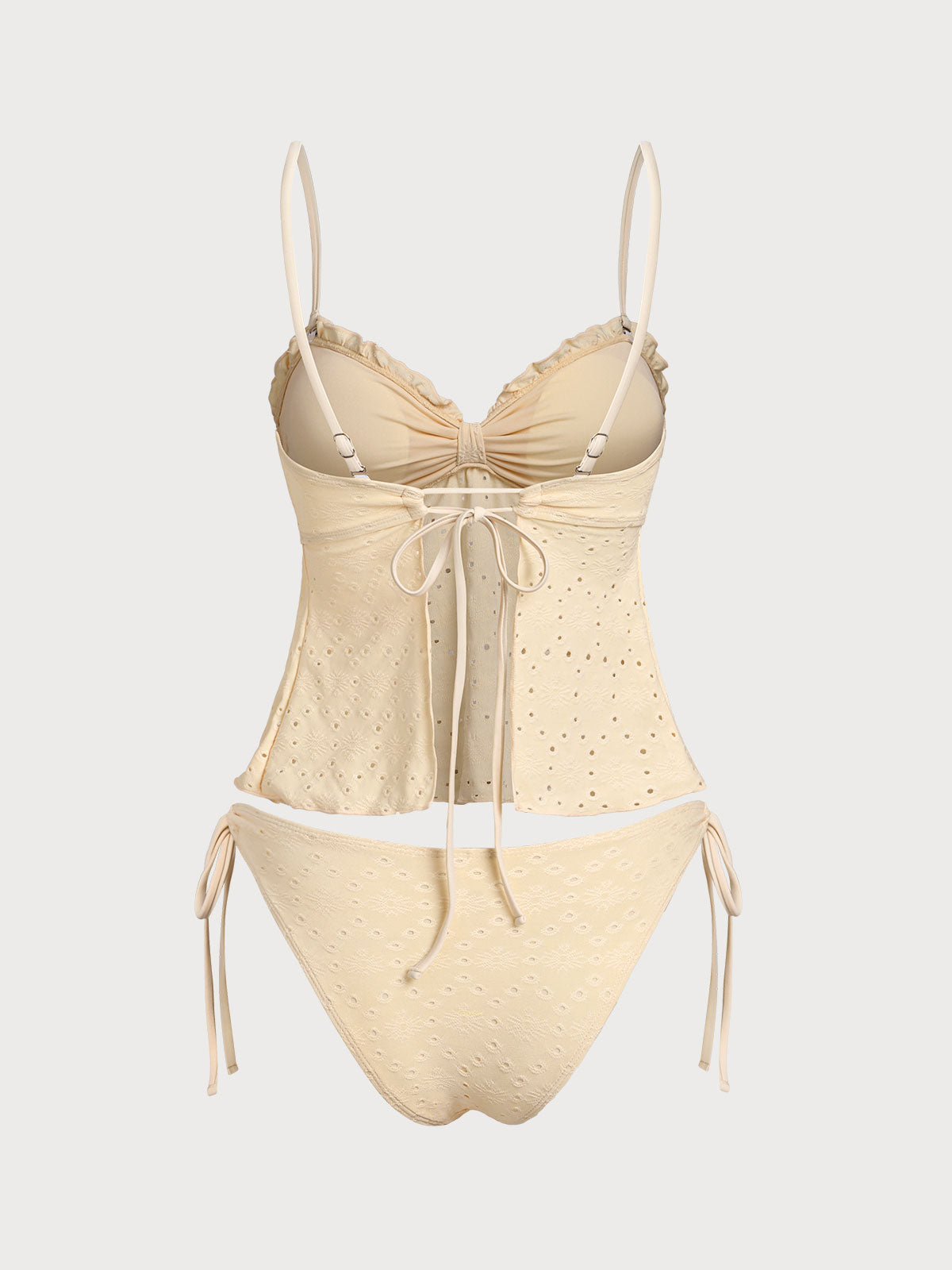 Women'S Polyester Knit Front Twist Bikini Set Tankinis - SAMIOLSWIM