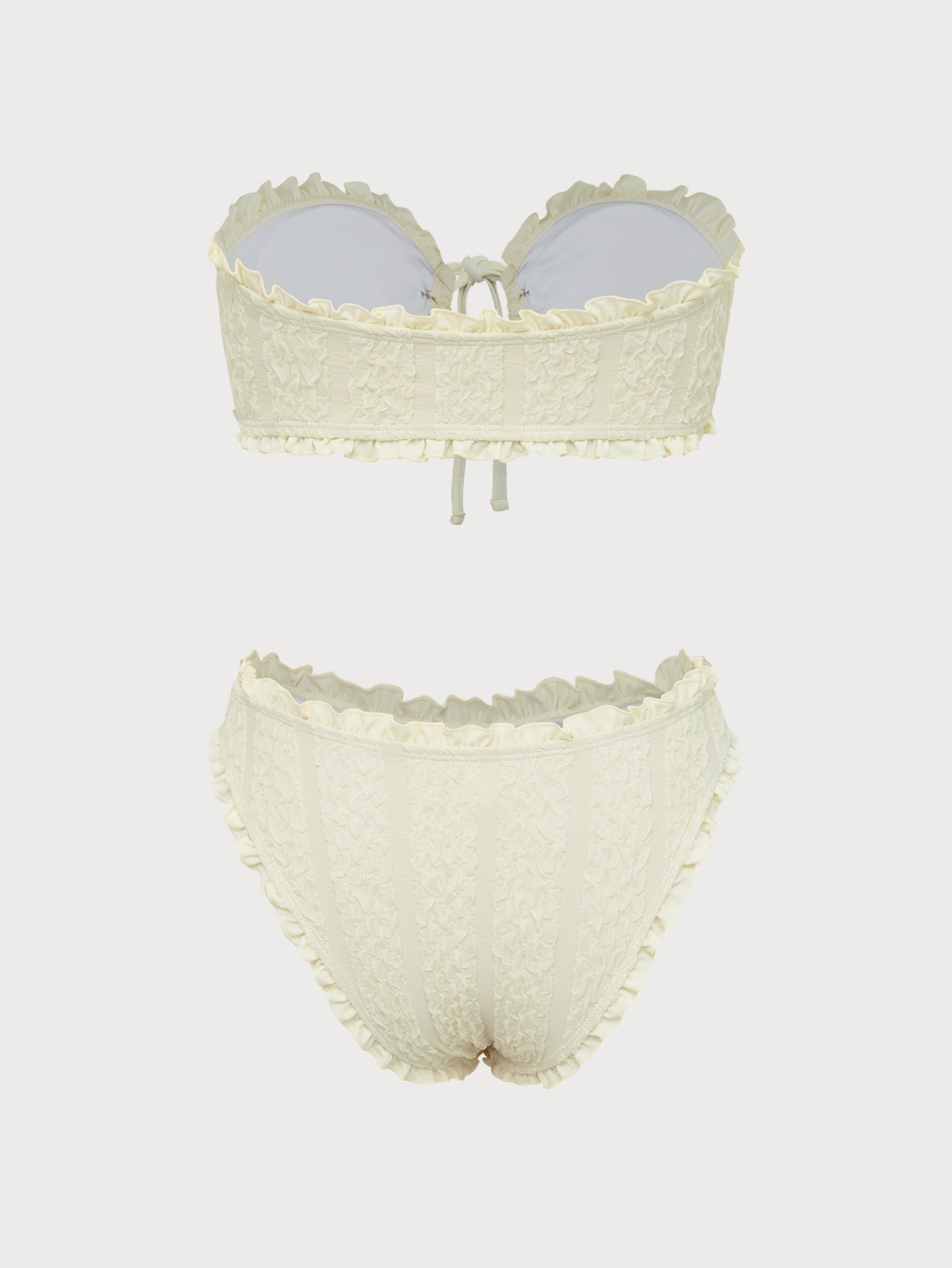 Women'S Polyester Knit Hollow Binding Bikini Set Bikinis - SAMIOLSWIM