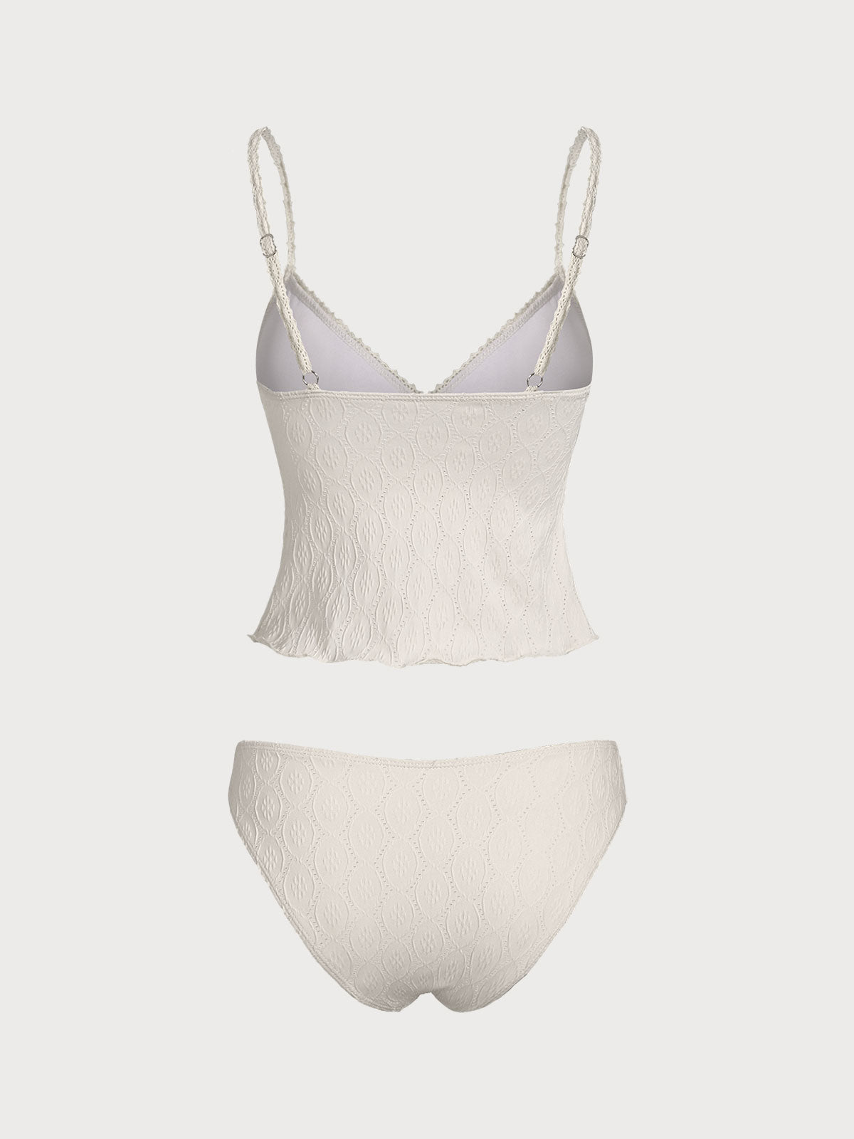 Women'S Polyester Knit Lace Tankini Swimsuit Tankinis - SAMIOLSWIM