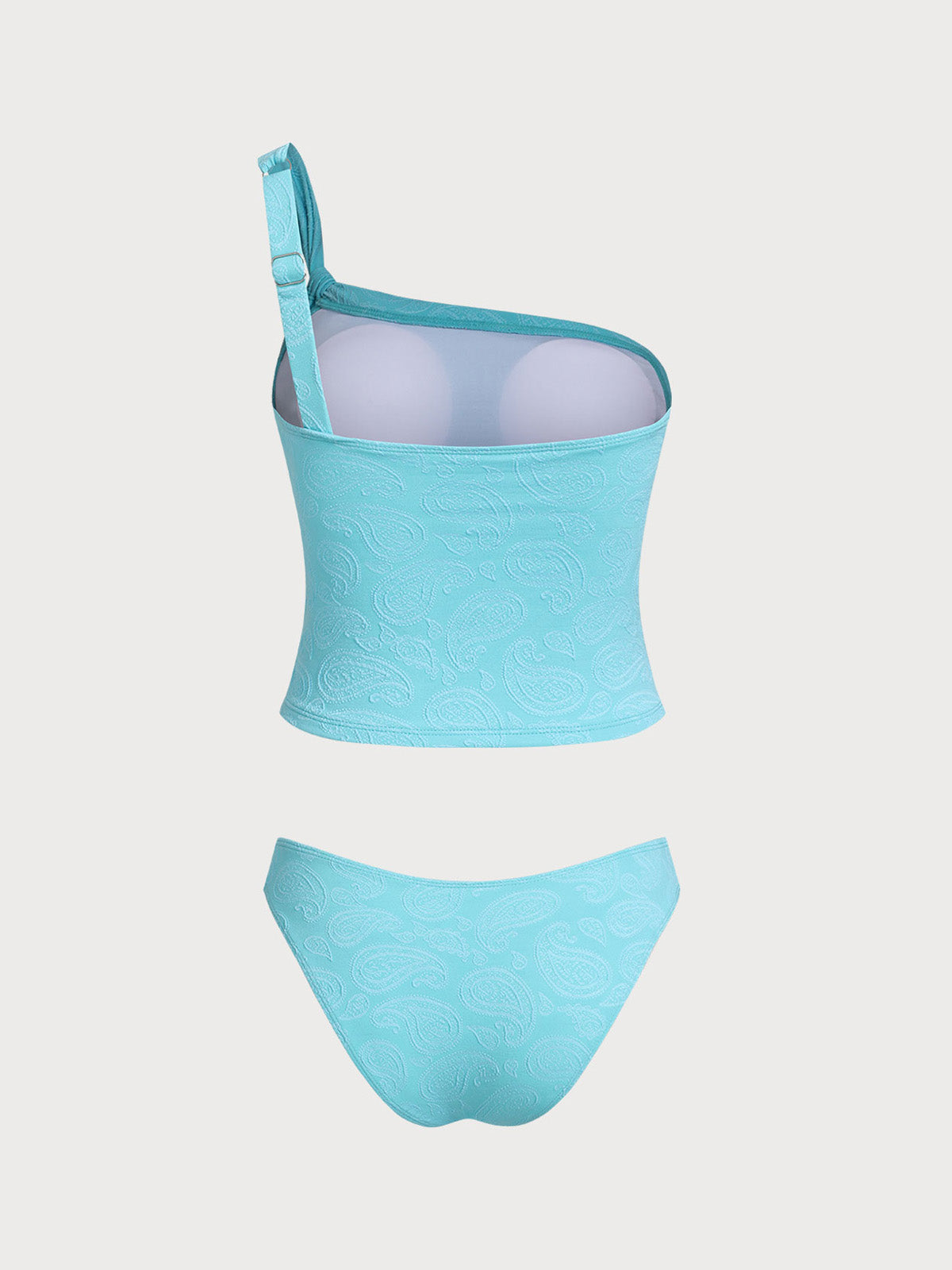 Women'S Polyester Knit One Shoulder Tankini Set Tankinis - SAMIOLSWIM