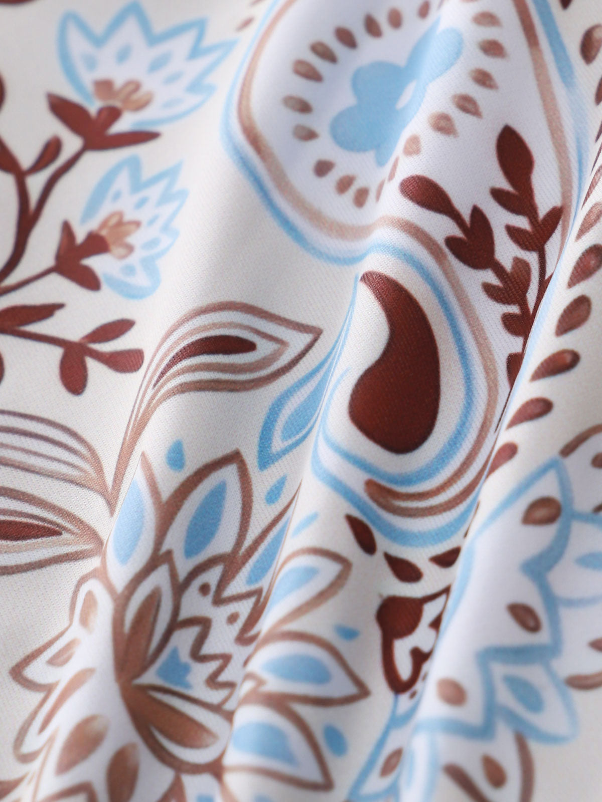 Women'S Polyester Knit Paisley Print Contrast Tankini Set Tankinis - SAMIOLSWIM