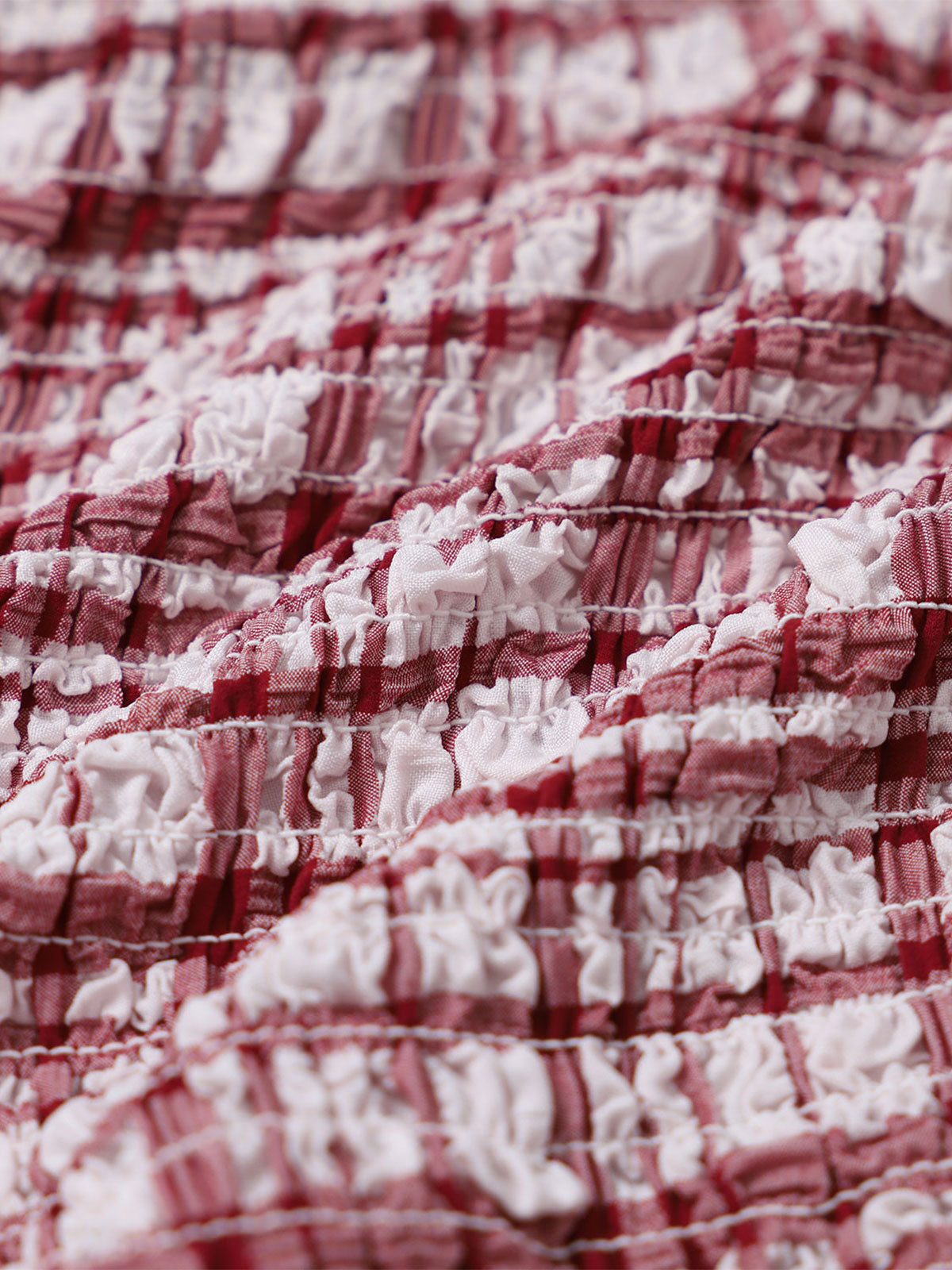 Women'S Polyester Knit Plaid Ruched Tankini Swimsuit Tankinis - SAMIOLSWIM