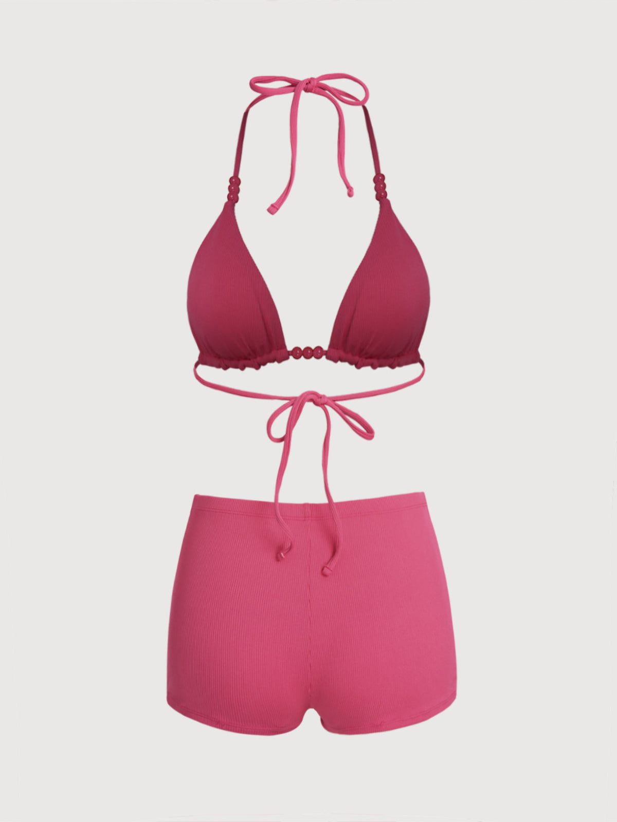 Women'S Polyester Knit Reversible Beaded Bikini Set Bikinis - SAMIOLSWIM