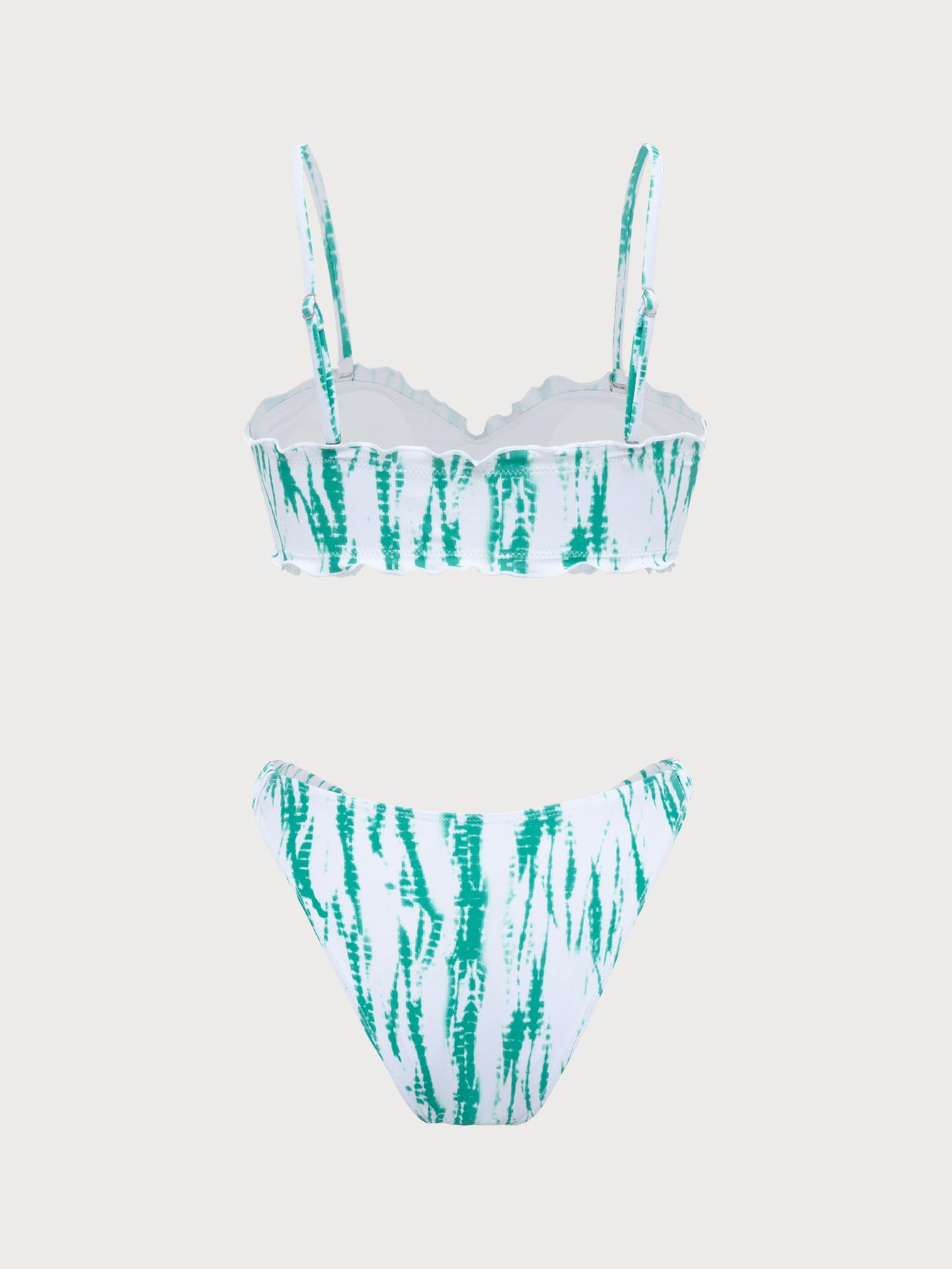 Women'S Polyester Knit Ruffle Bikini Set Bikinis - SAMIOLSWIM