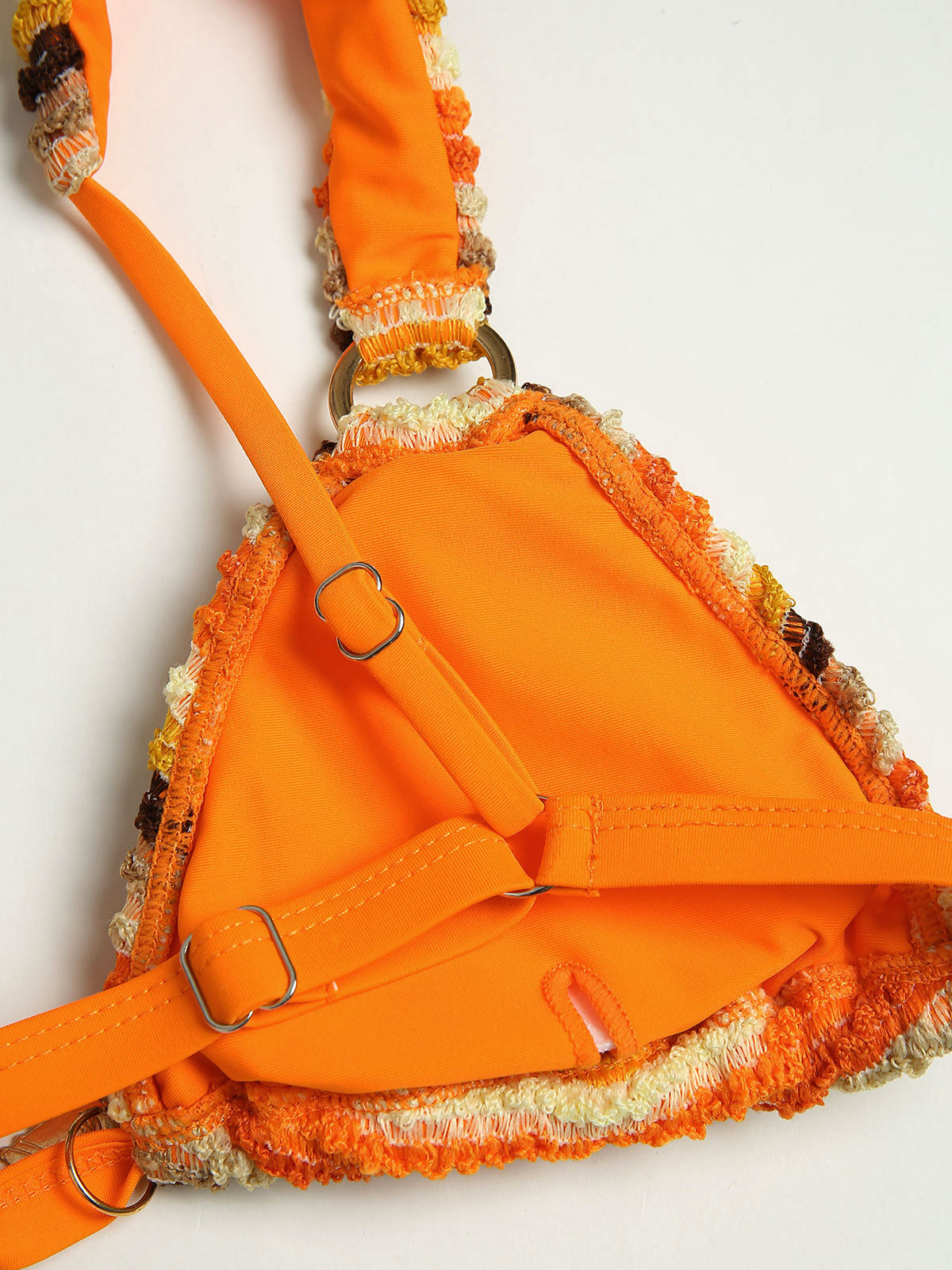 Women'S Polyester Knit Striped Ring Metallic Decorated Bikini Set Bikinis - SAMIOLSWIM