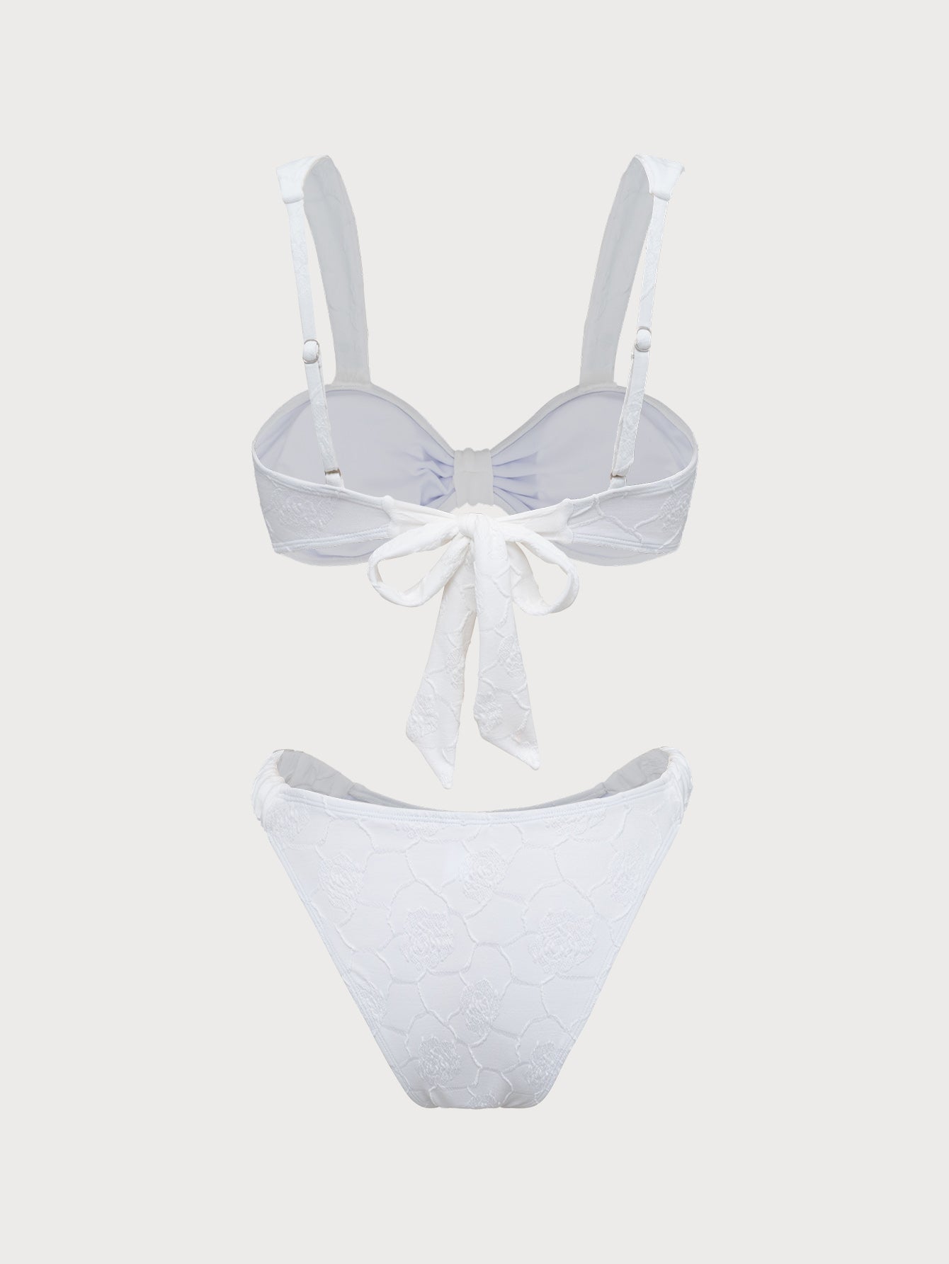 Women'S Polyester Knit Twist Vintage Bikini Set Bikinis - SAMIOLSWIM