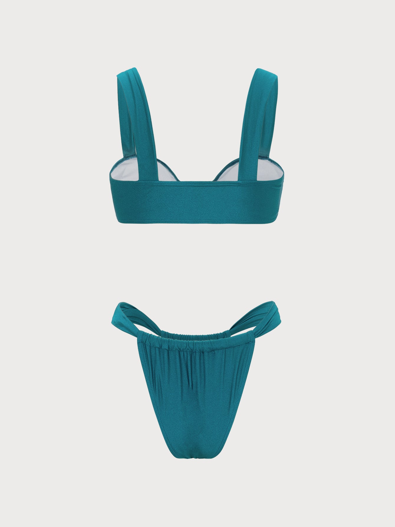 Women'S Polyester Knit Vintage Metallic Decoration Bikini Set Bikinis - SAMIOLSWIM