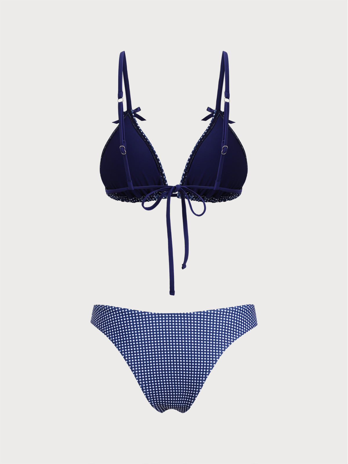 Women'S Polyester Knit Vintage Plaid Bikini Set Bikinis - SAMIOLSWIM