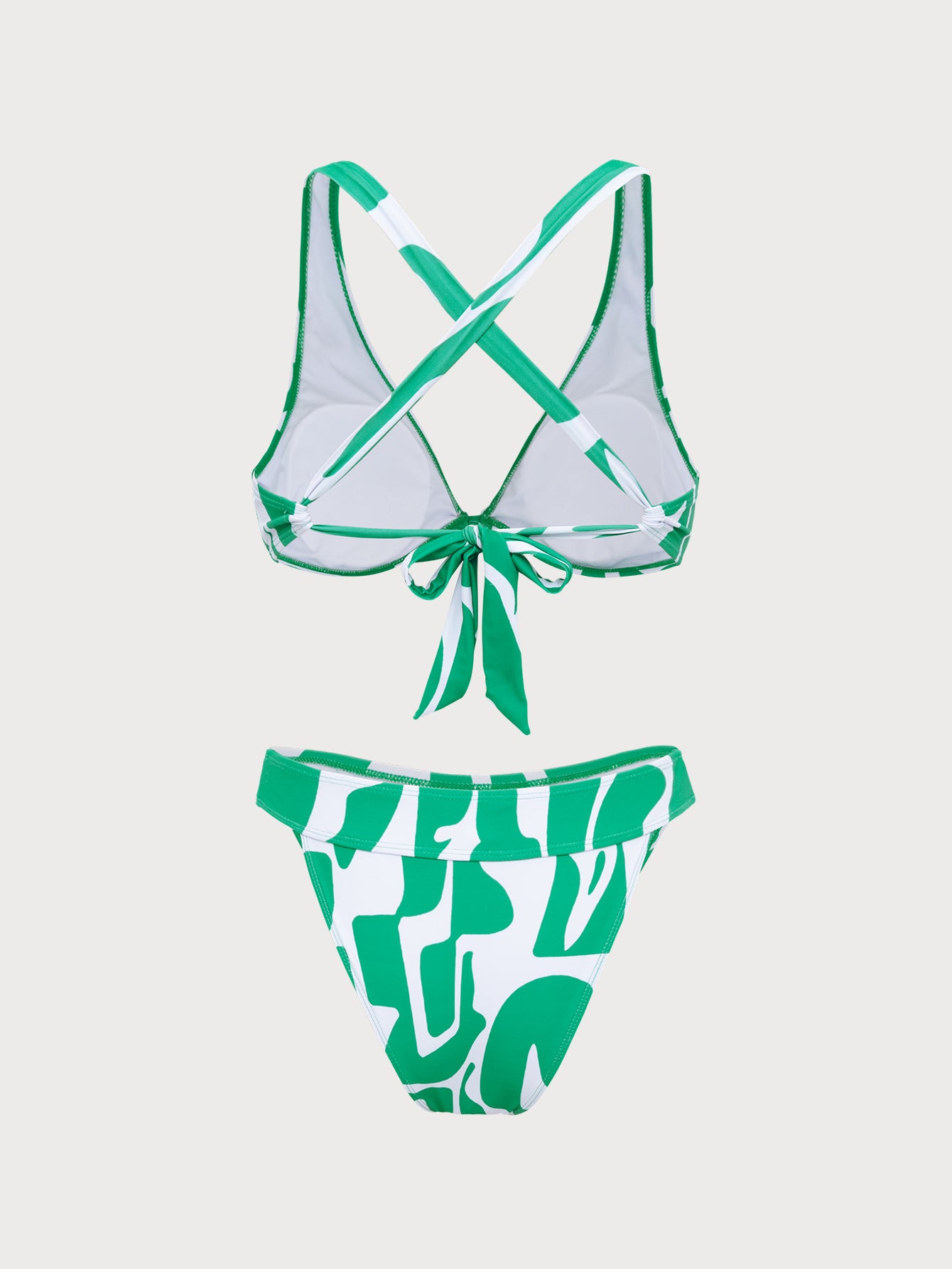 Women'S Polyester Knit Vintage Tropical Bikini Set Bikinis - SAMIOLSWIM