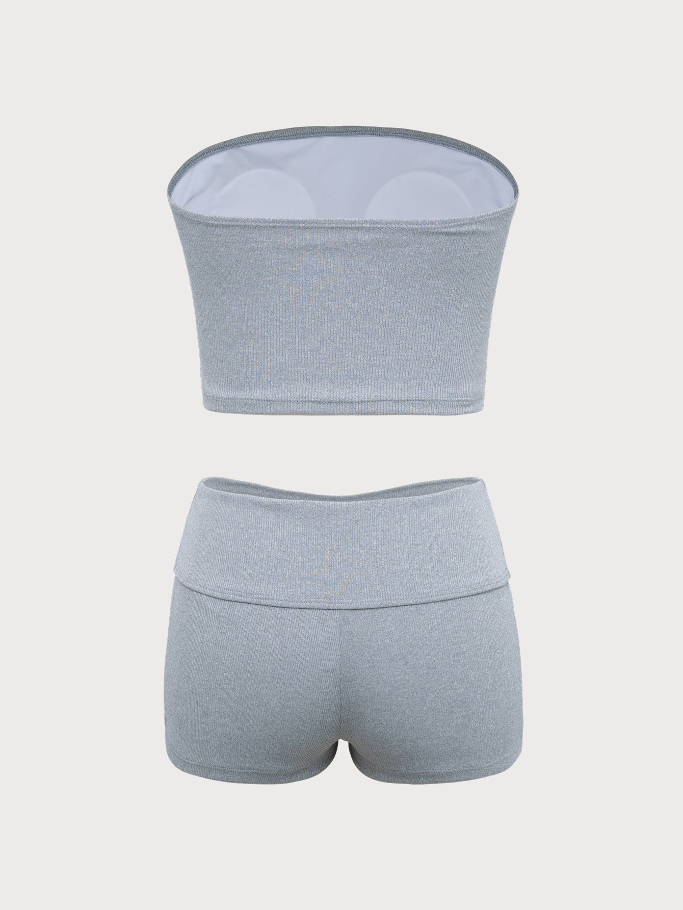 Women'S Polyester Knitted Bandeau Tankini Swimsuit Tankinis - SAMIOLSWIM