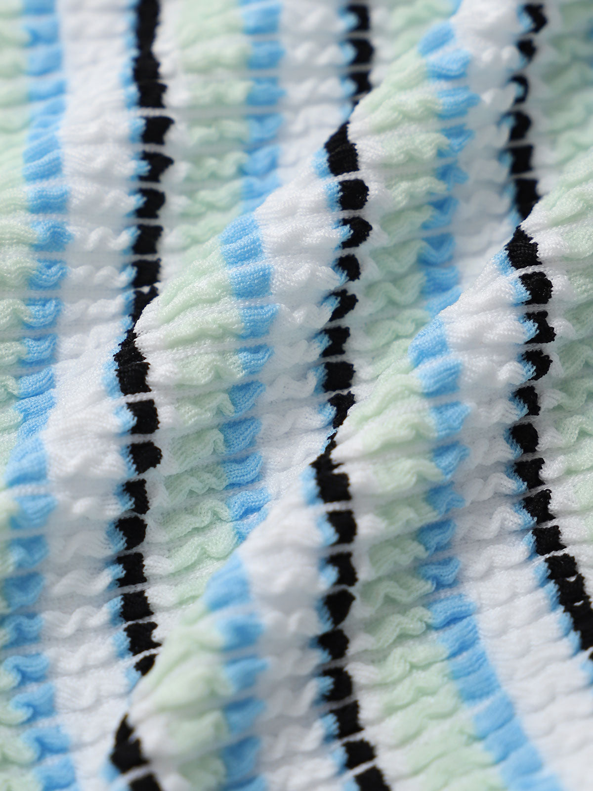 Women'S Polyester Knitted Colorful Striped Bikini Set Bikinis - SAMIOLSWIM