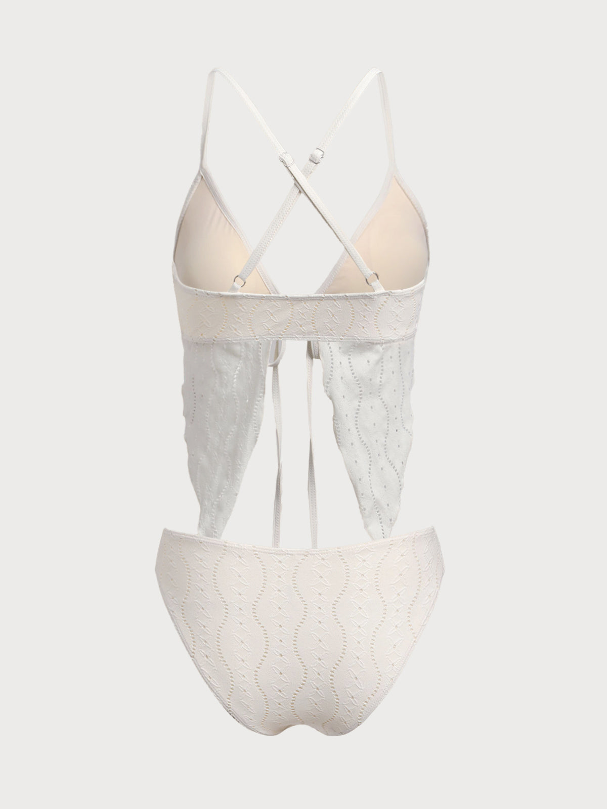 Women'S Polyester Knitted Cutout Lace-Up Tankini Swimsuit Tankinis - SAMIOLSWIM