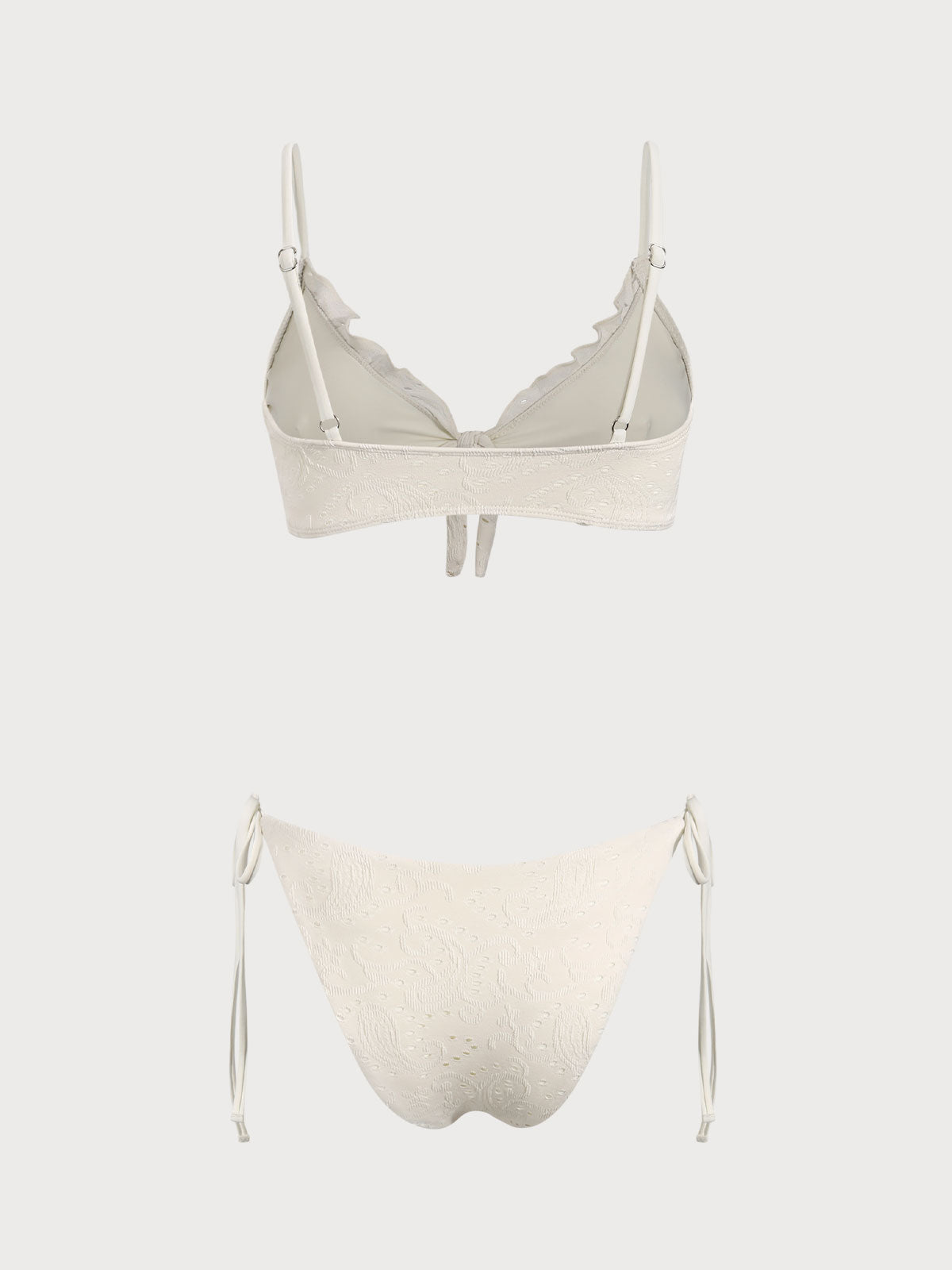 Women'S Polyester Knitted Cutout Paisley Bikini Set Bikinis - SAMIOLSWIM