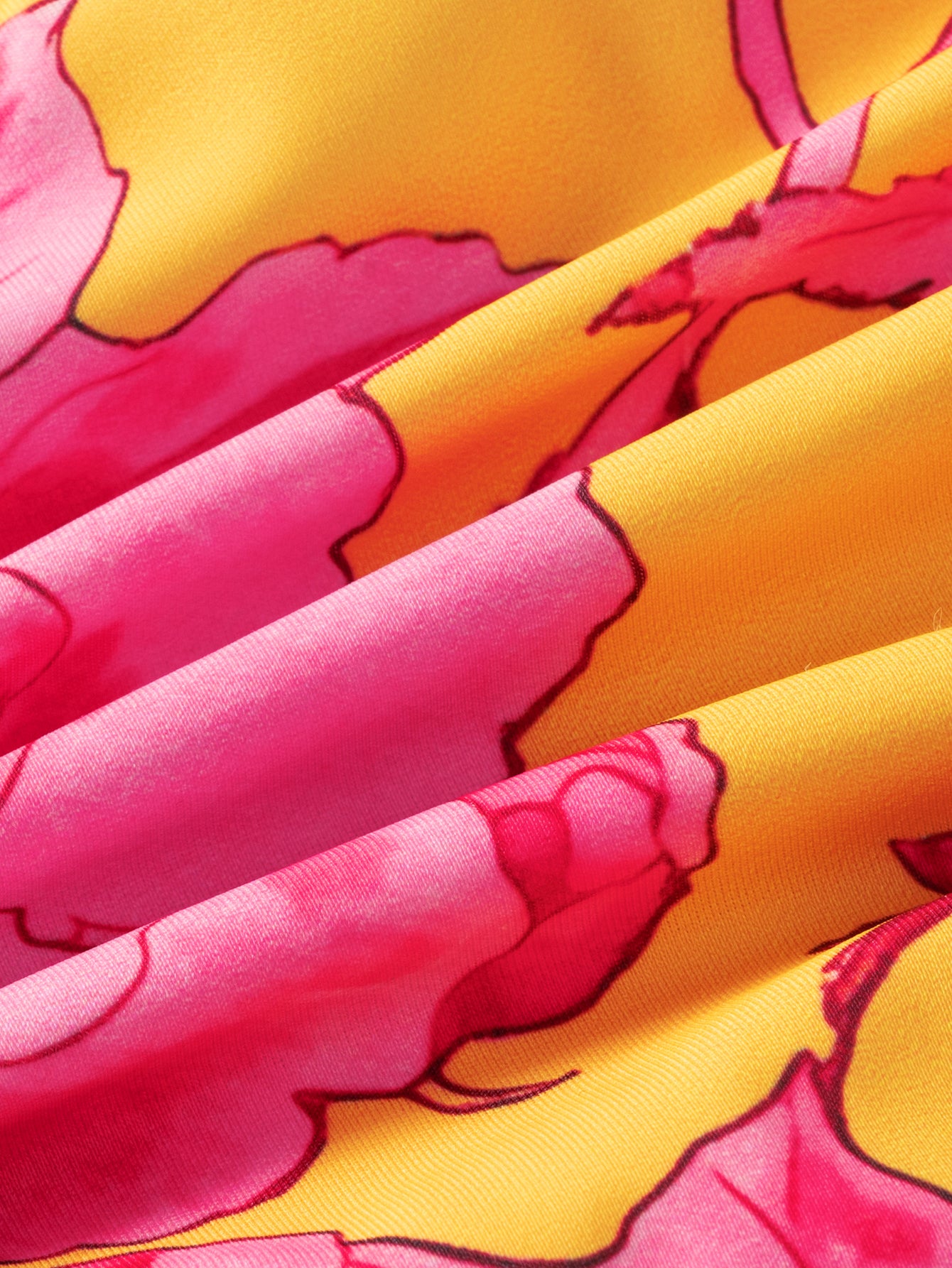 Women'S Polyester Knitted Floral Contrast Print Bikini Set Bikinis - SAMIOLSWIM