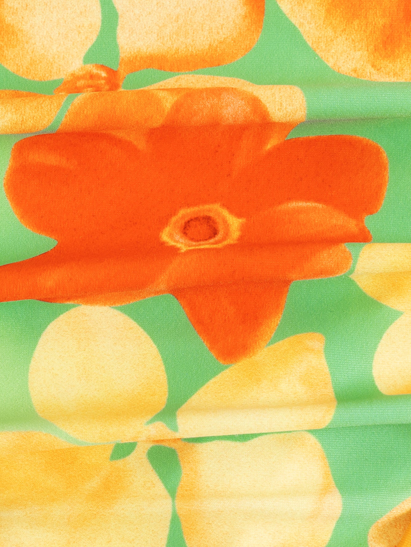 Women'S Polyester Knitted Floral Print Contrast Bikini Set Bikinis - SAMIOLSWIM