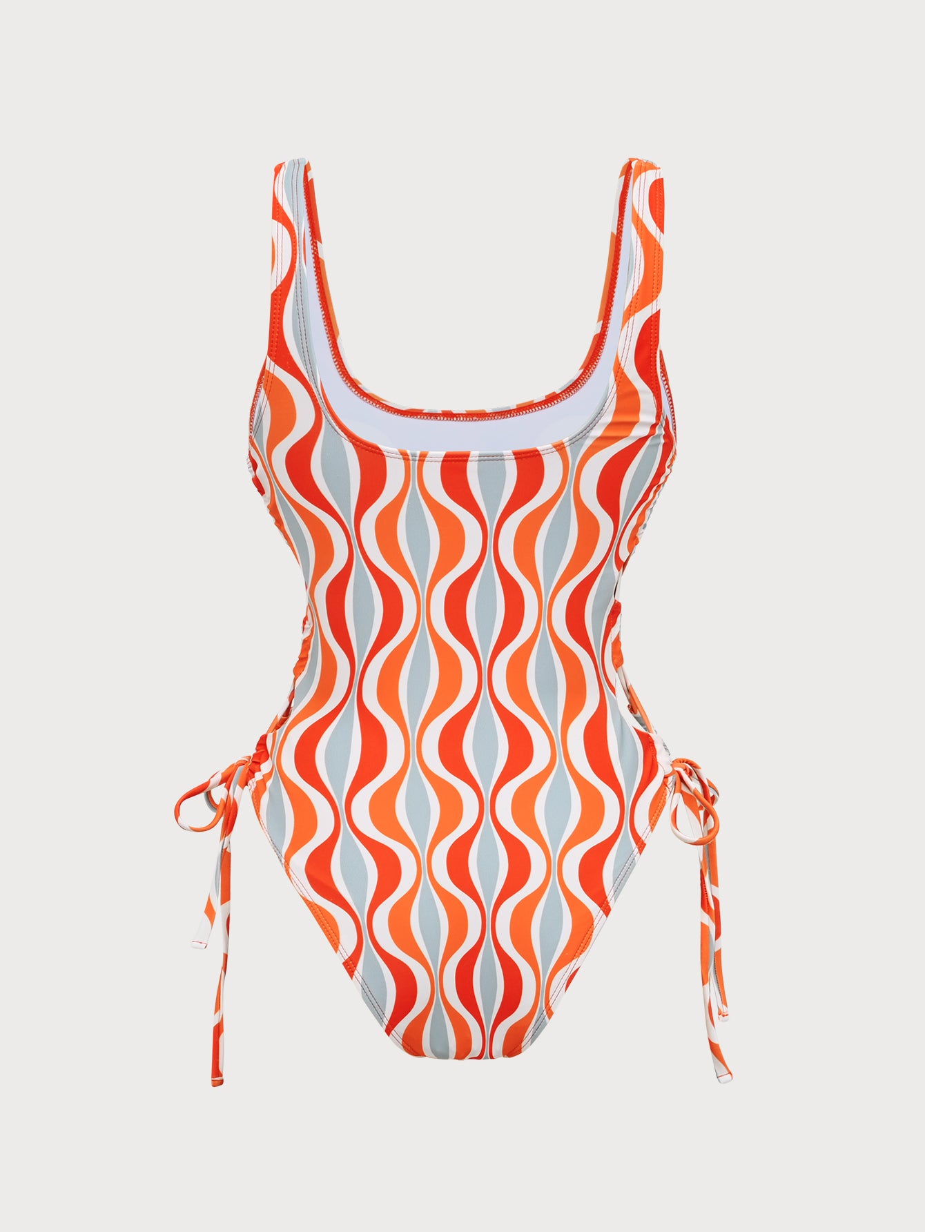 Women'S Polyester Knitted Geometric Print Cutout One-Piece Swimsuit One-Pieces - SAMIOLSWIM