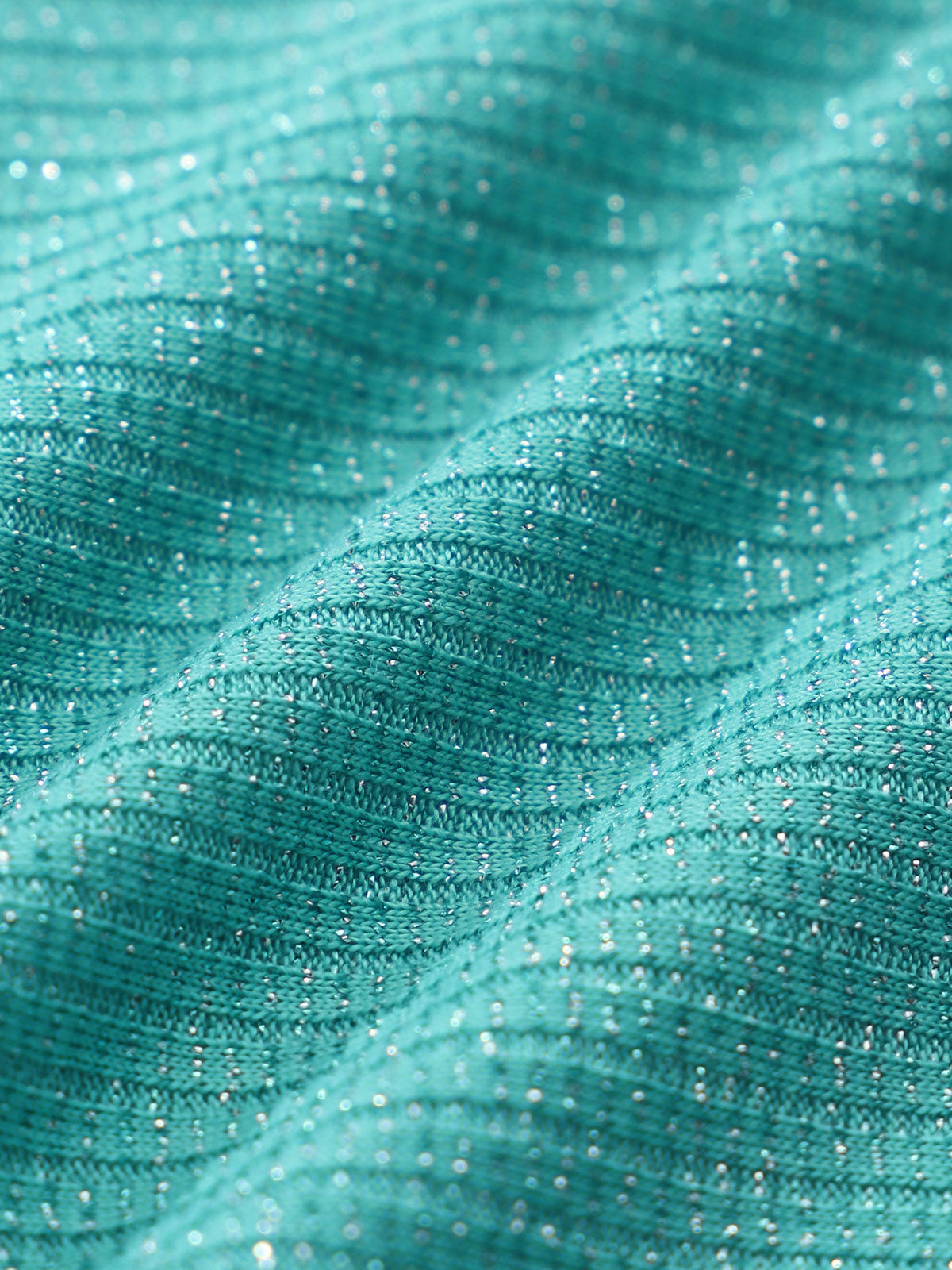 Women'S Polyester Knitted Glitter Pit Strip One Shoulder Bikini Set Bikinis - SAMIOLSWIM