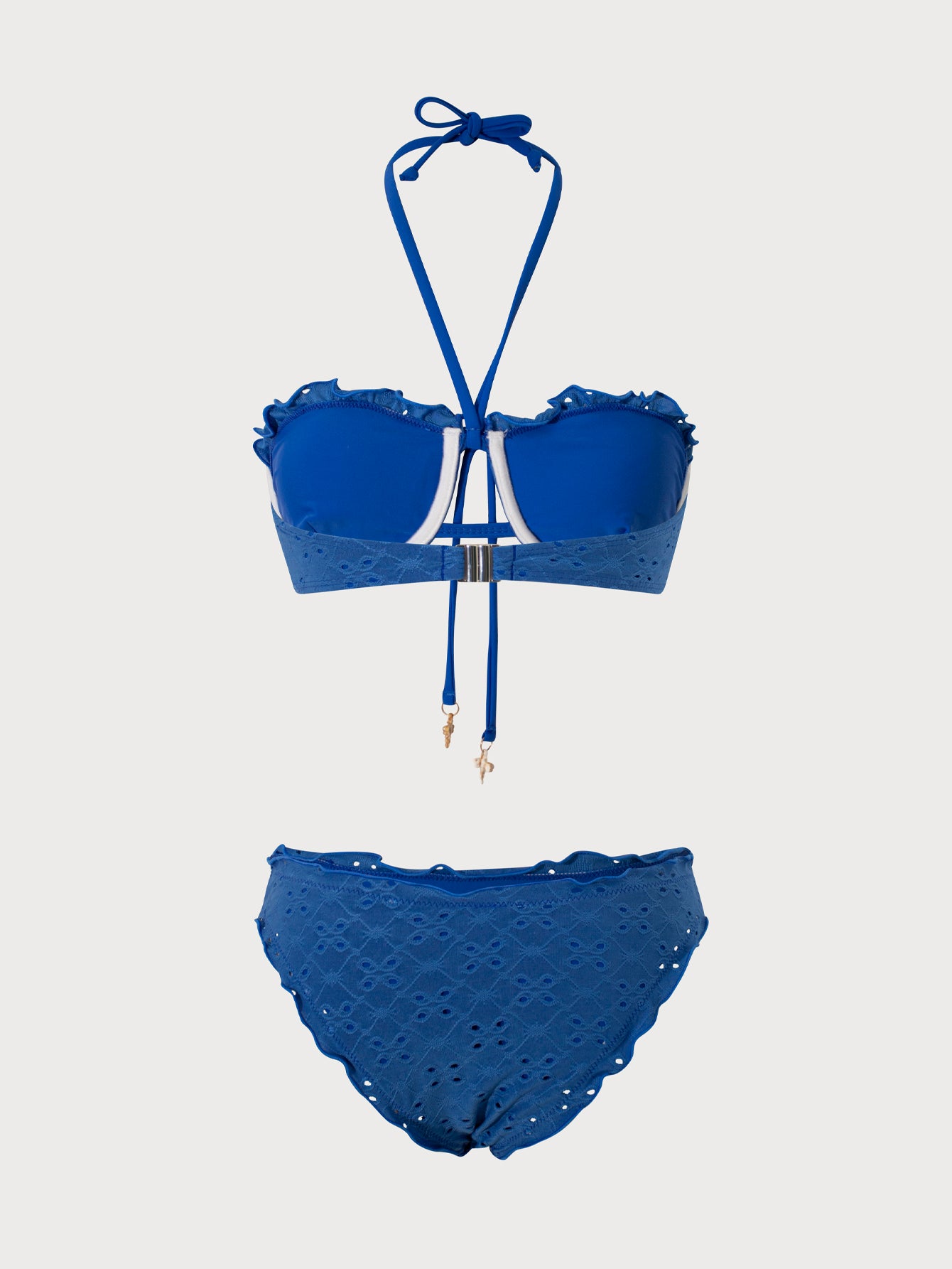 Women'S Polyester Knitted Halterneck Underwire Bikini Set Bikinis - SAMIOLSWIM