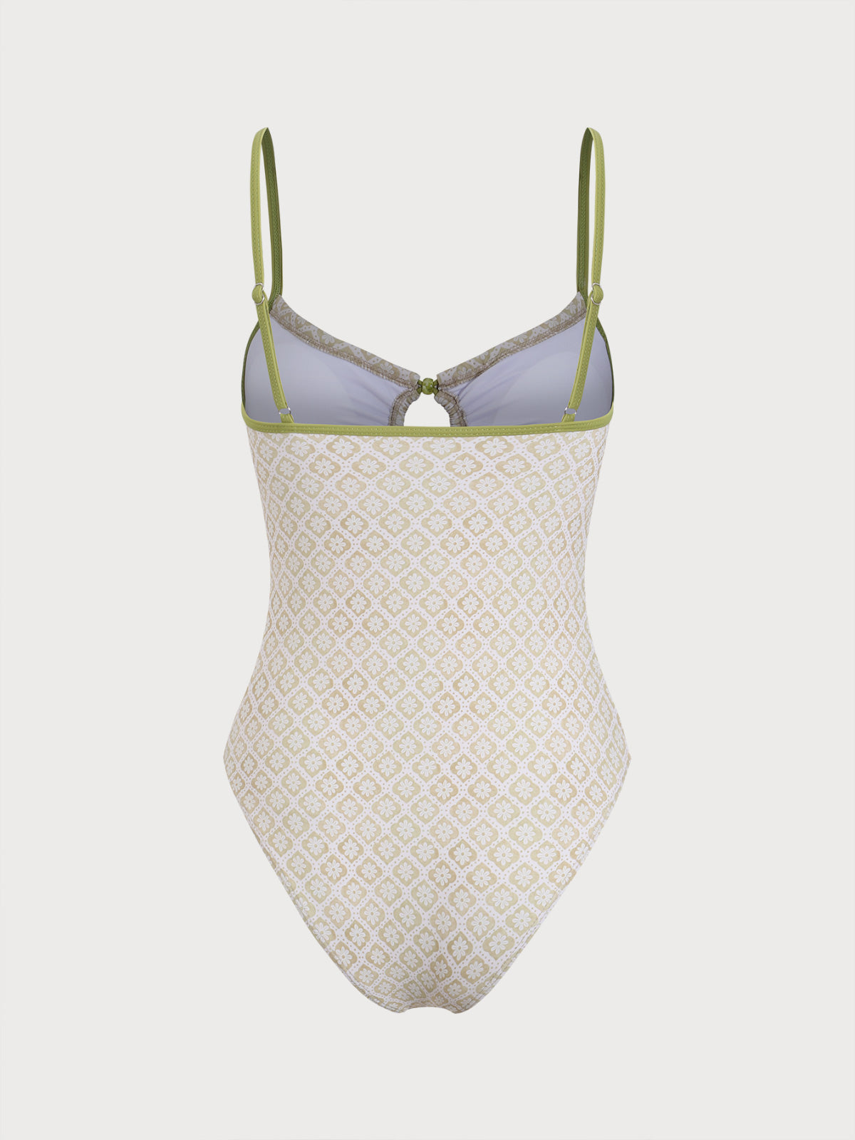 Women'S Polyester Knitted Hollow Contrast Color One-Piece Swimsuit One-Pieces - SAMIOLSWIM