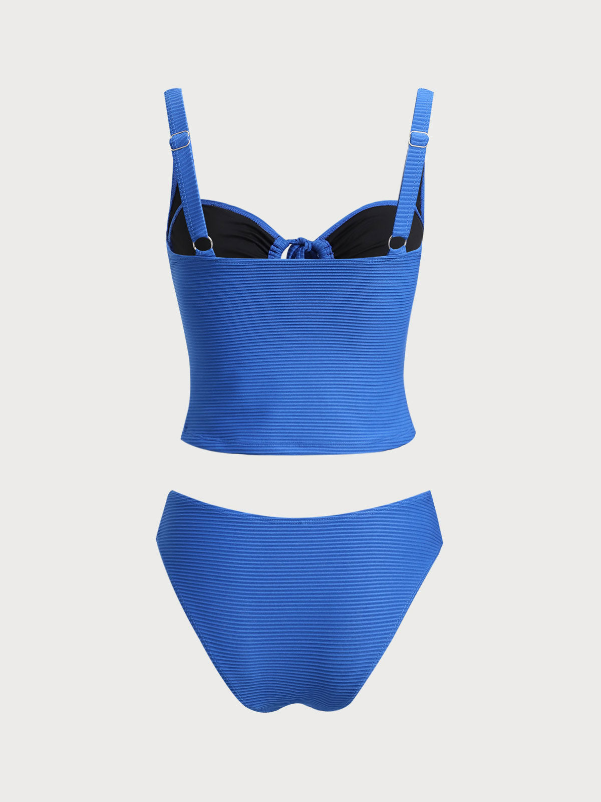 Women'S Polyester Knitted Hollow Tie Rope Tankini Swimsuit Tankinis - SAMIOLSWIM