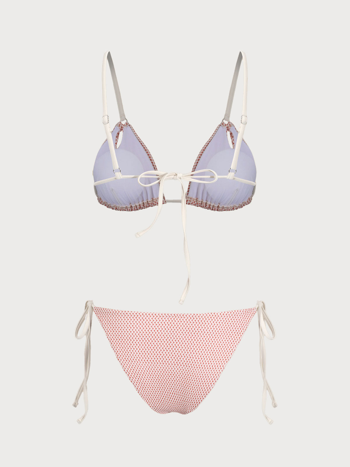 Women'S Polyester Knitted Jacquard Cutout Bikini Set Bikinis - SAMIOLSWIM