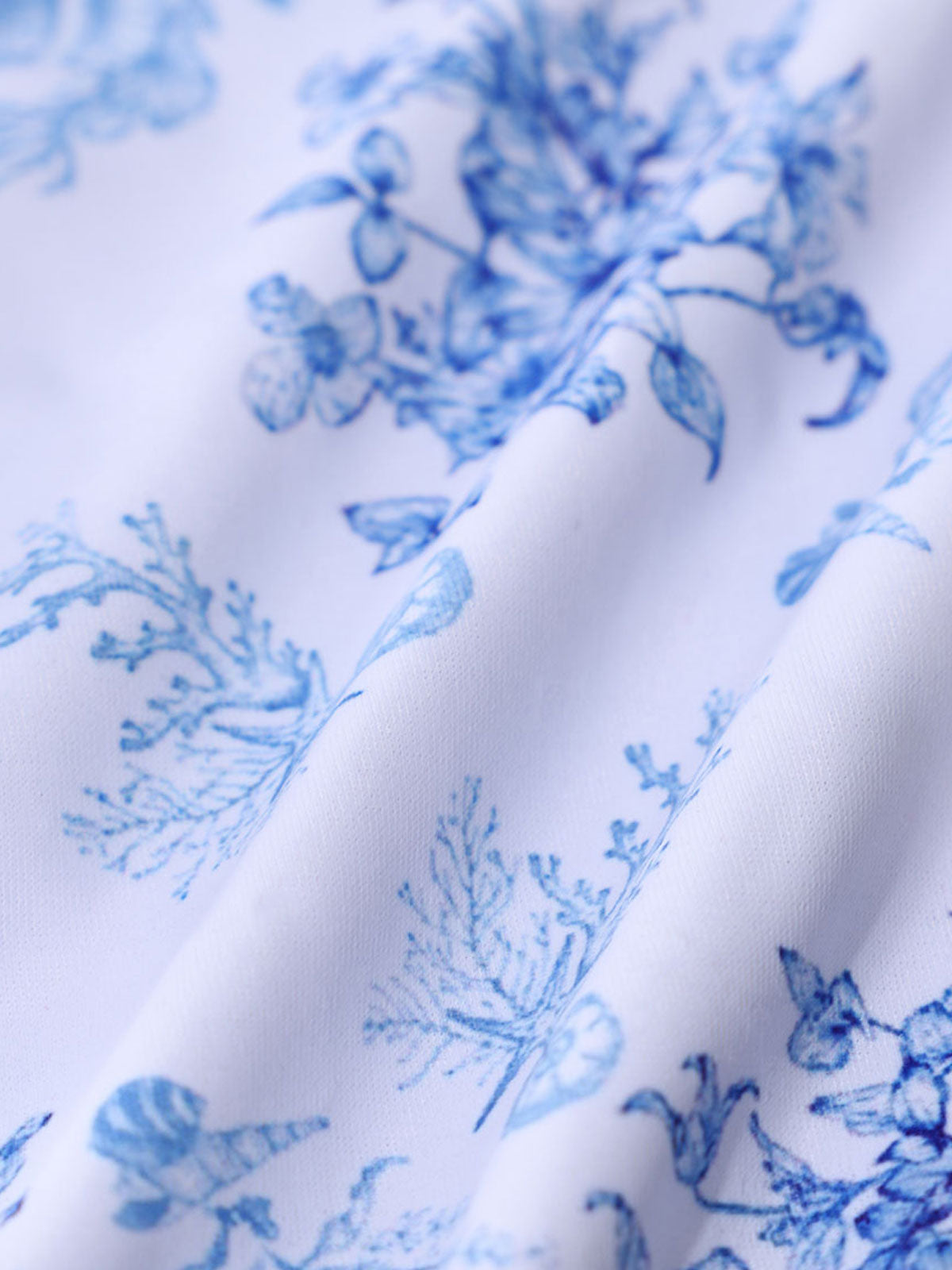 Women'S Polyester Knitted Lace Ocean Bouquet Print Bikini Set Bikinis - SAMIOLSWIM