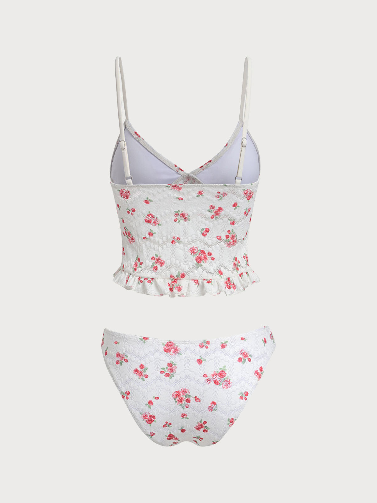 Women'S Polyester Knitted Lace Printed Tankini Swimsuit Tankinis - SAMIOLSWIM