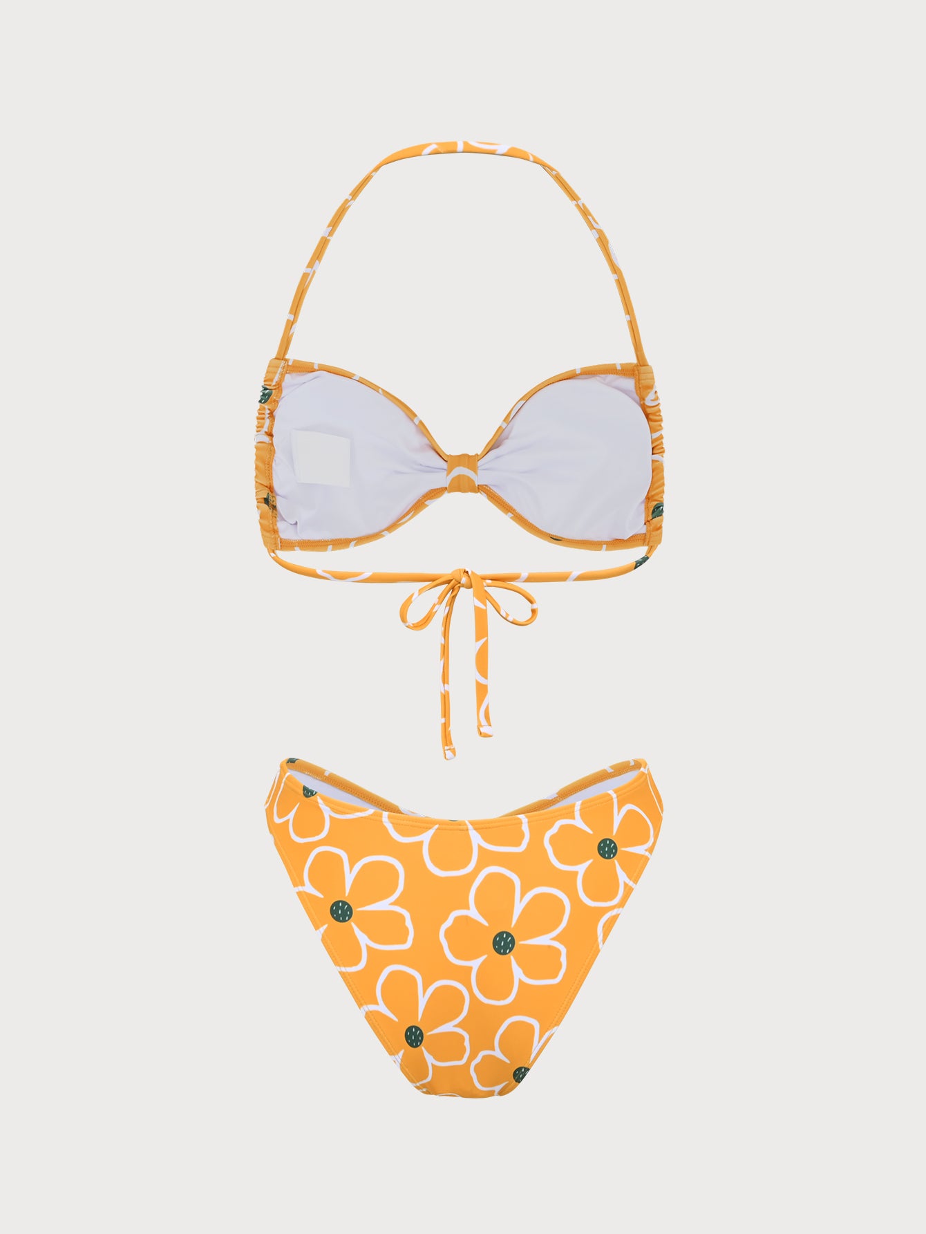 Women'S Polyester Knitted Line Print Bikini Set Bikinis - SAMIOLSWIM