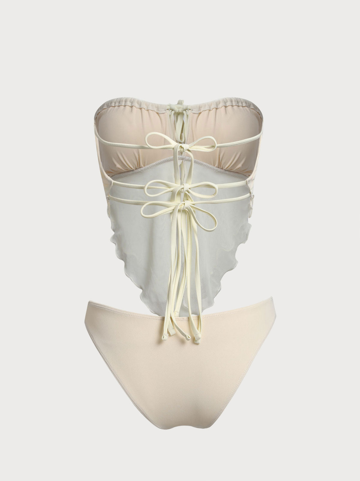 Women'S Polyester Knitted Mesh Ruched Tankini Swimsuit Tankinis - SAMIOLSWIM