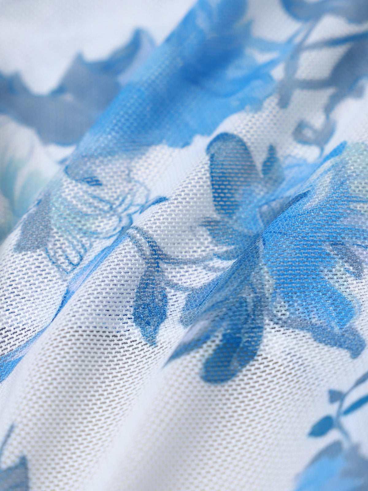 Women'S Polyester Knitted Mesh Ruffled Printed Tankini Swimsuit Tankinis - SAMIOLSWIM